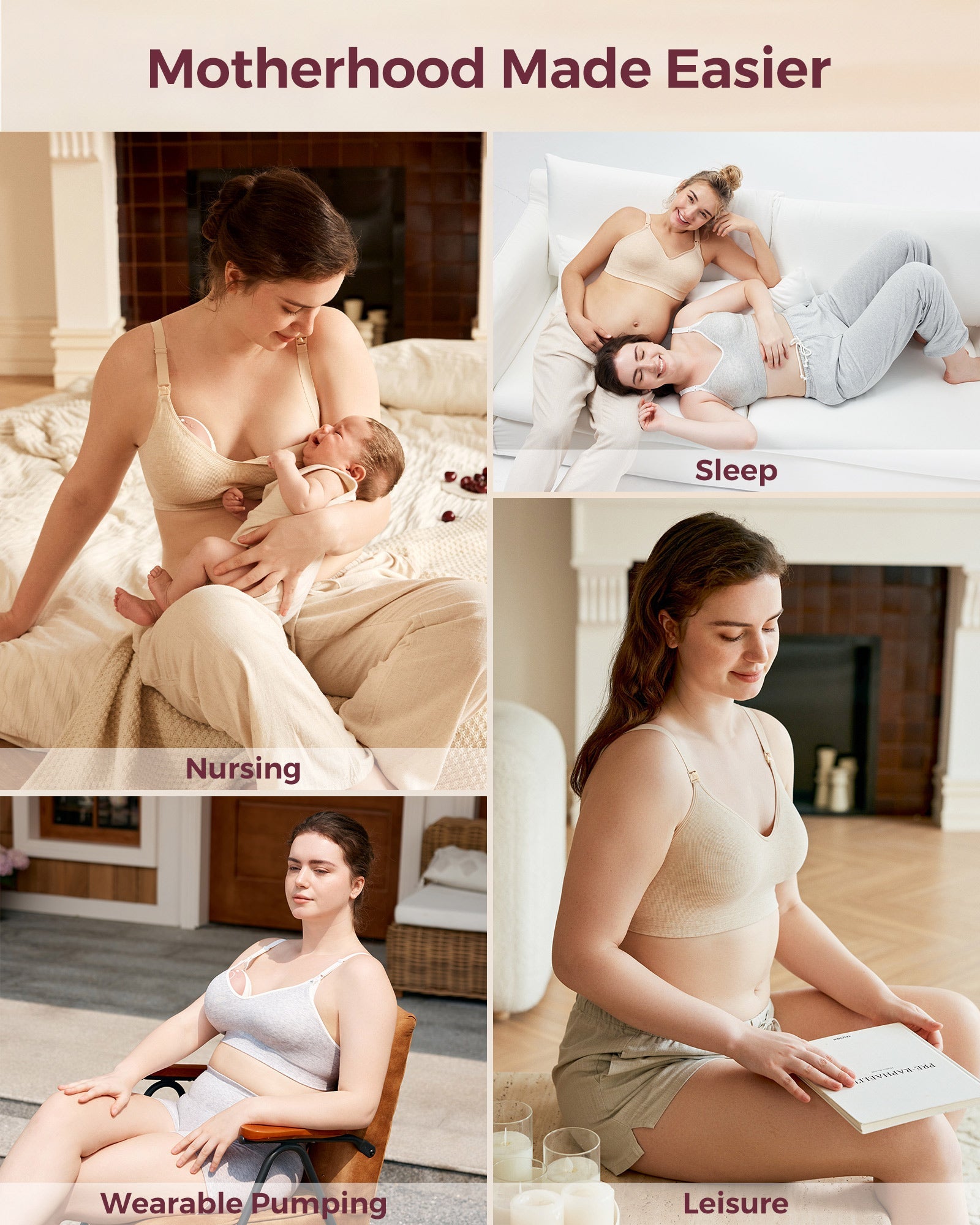Soft U.S. Cotton Seamless Maternity Bra