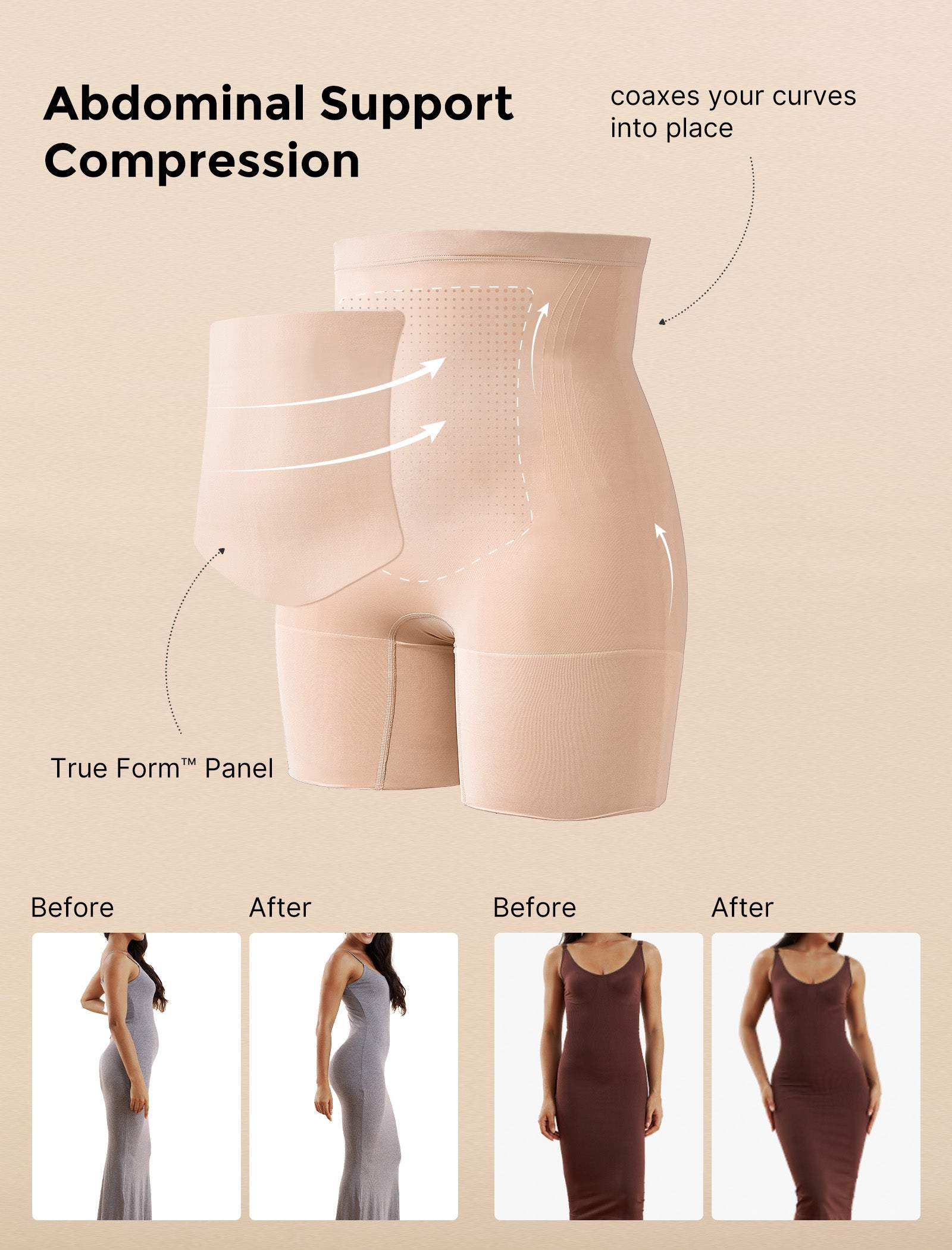 Seamless Tummy Shapewear Shorts - Postpartum & Daily Dress