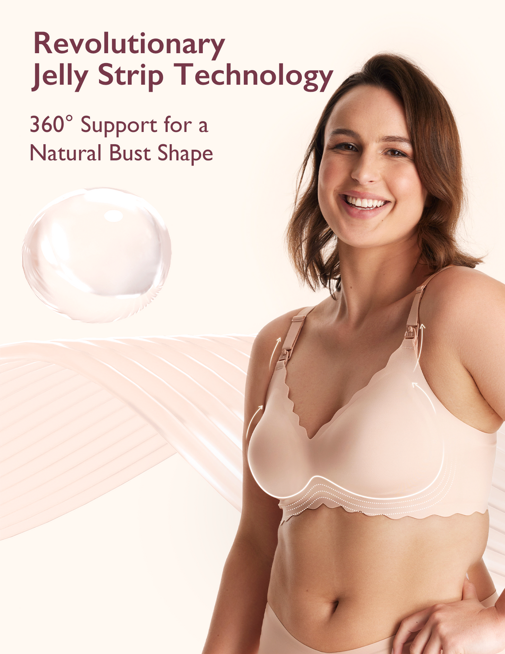 Jelly Strip Seamless Nursing Bra YN46 - Designed for M9 Pump
