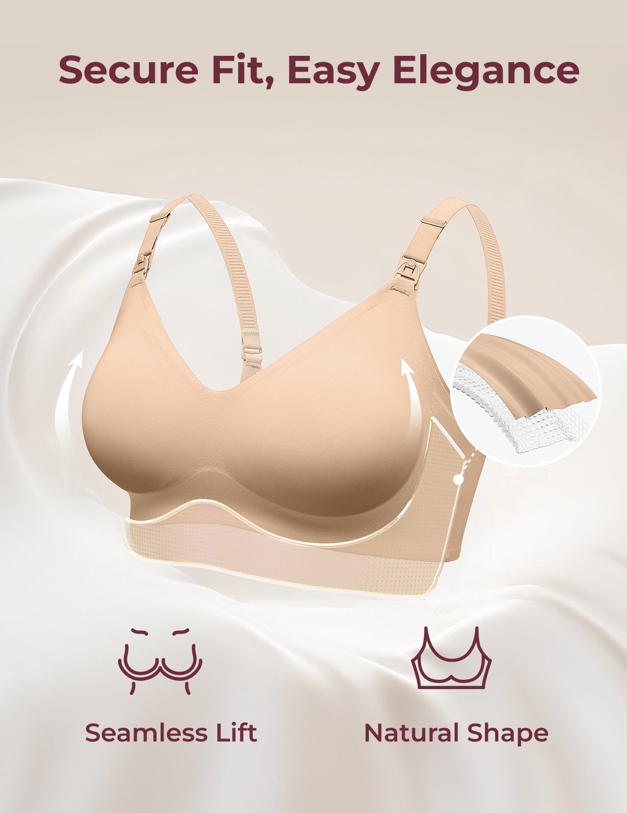 Ultra Soft Seamless Nursing Bra YN21 - Designed for M5 Pump