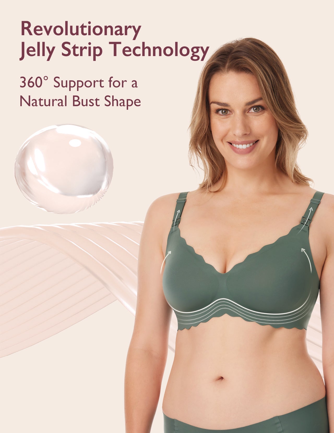Jelly Strip Seamless Nursing Bra YN46 - Designed for M9 Pump
