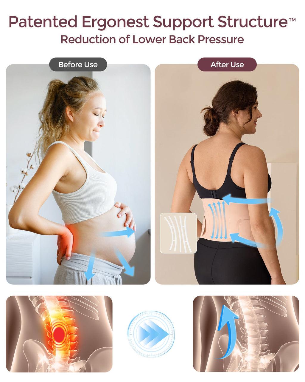 Pregnancy Comfort Bundle: Ergonest Belly Band and Ultra Soft Seamless Nursing Bra YN21