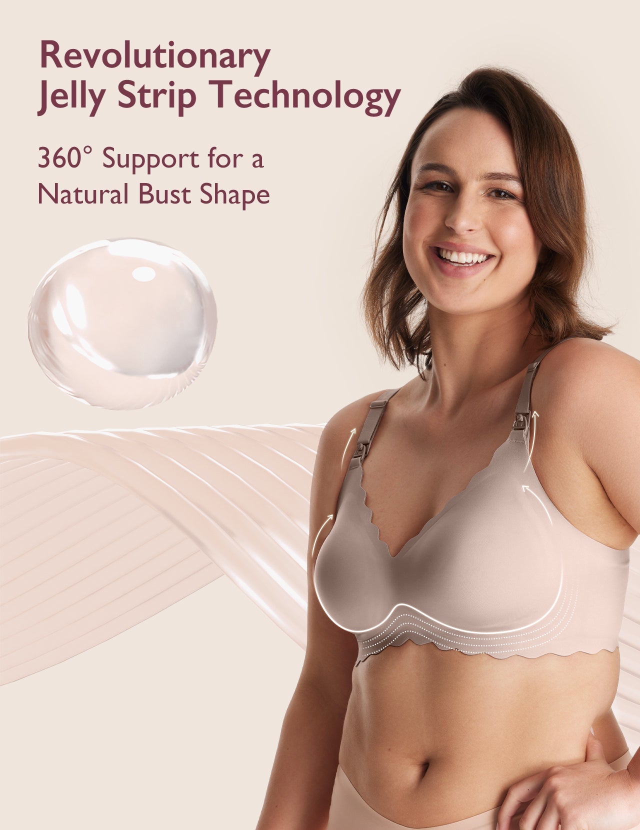 Jelly Strip Seamless Nursing Bra YN46 - Designed for M9 Pump
