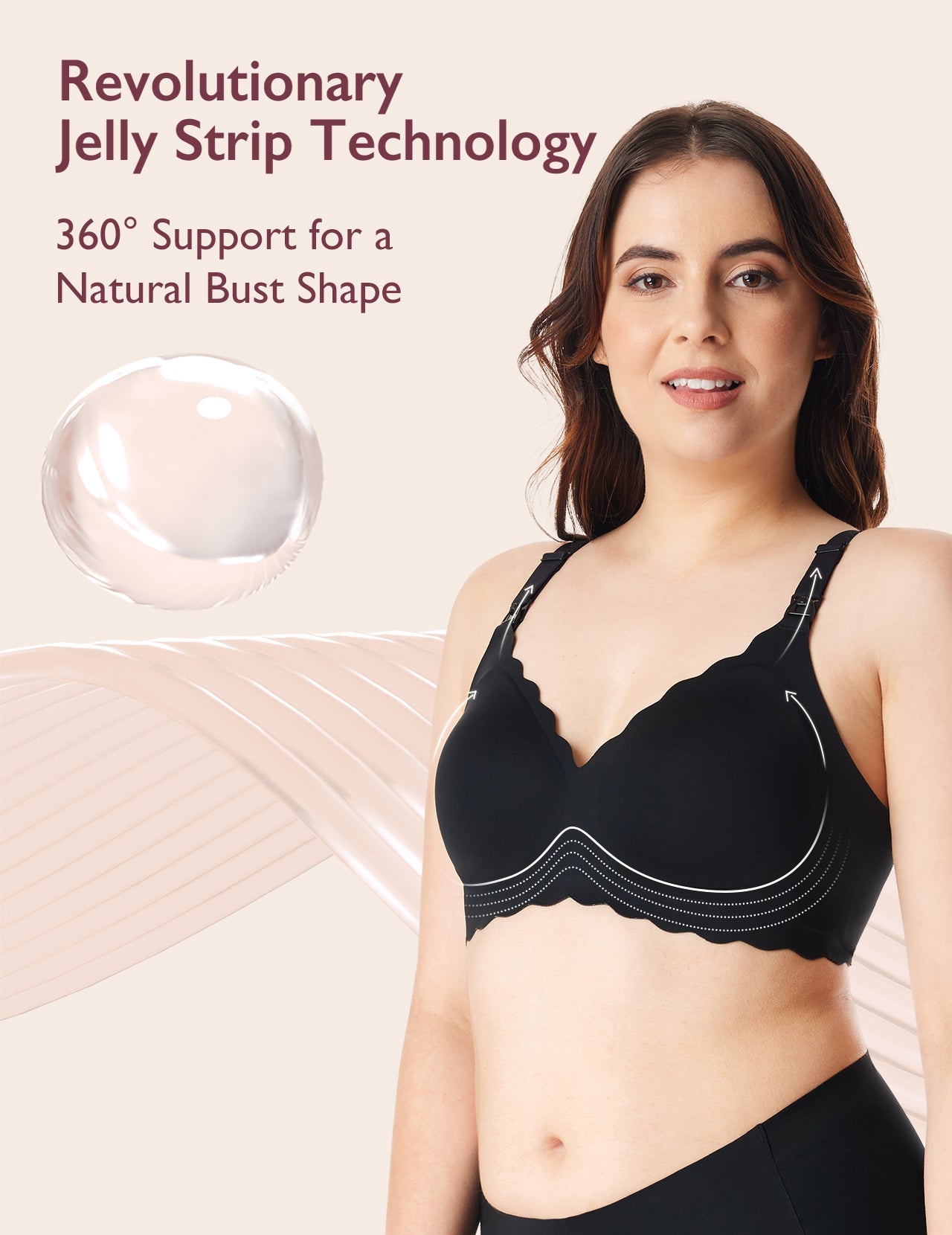 Jelly Strip Seamless Nursing Bra YN46 - Designed for M9 Pump