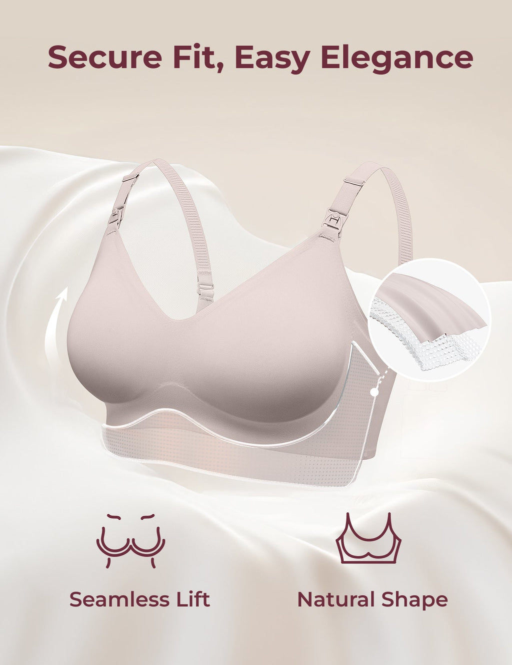 Ultra Soft Seamless Nursing Bra YN21 - Designed for M5 Pump