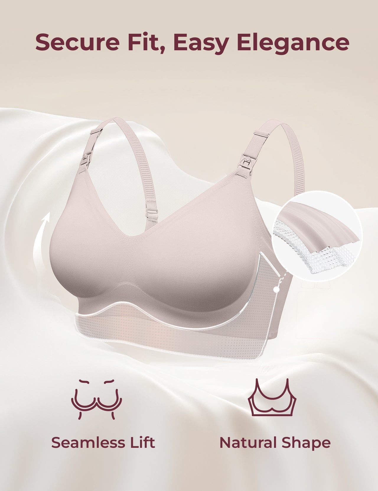 Ultra Soft Seamless Nursing Bra YN21 - Designed for M5 Pump