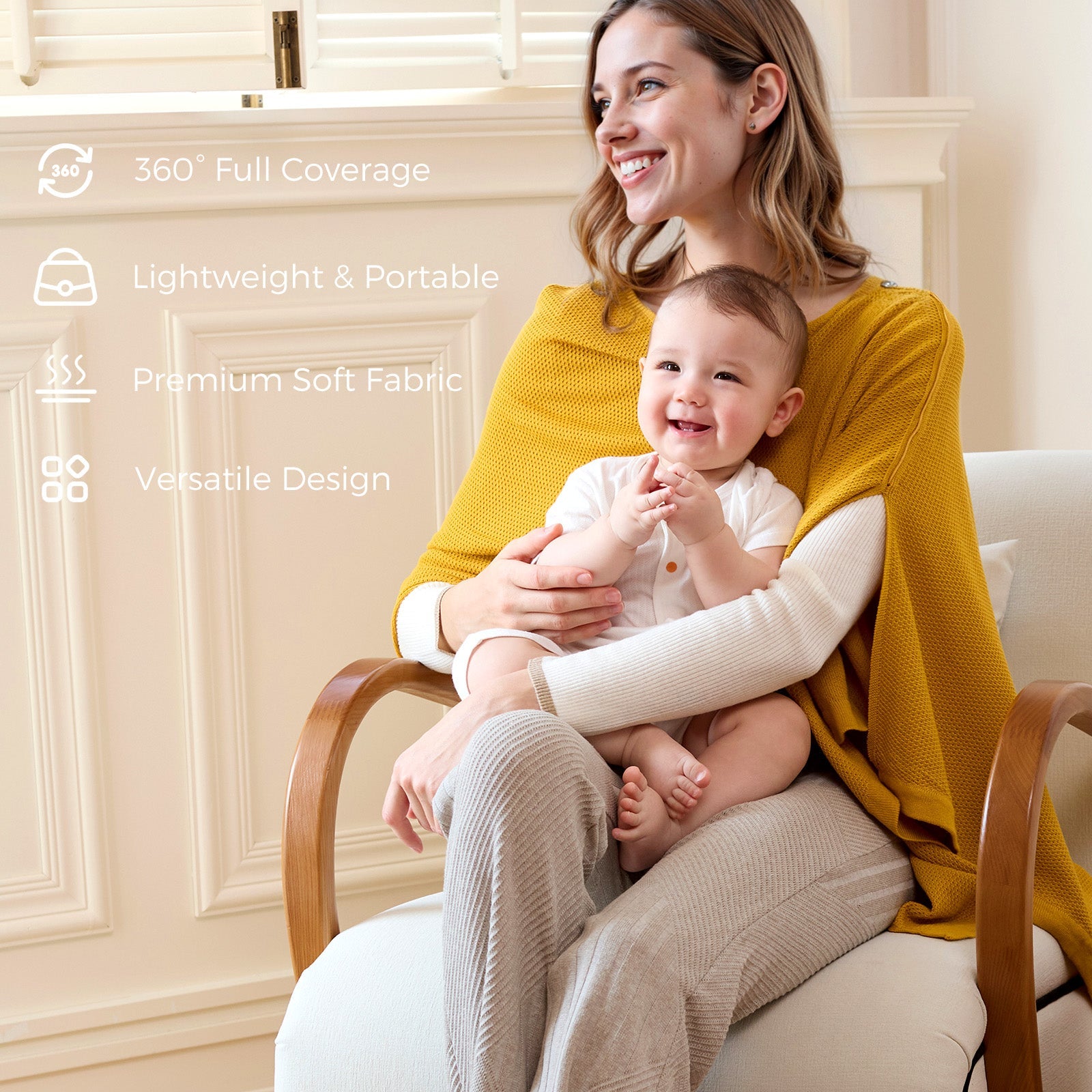 Nursing Cover - Soft, Breathable, Multi-Use Privacy Poncho