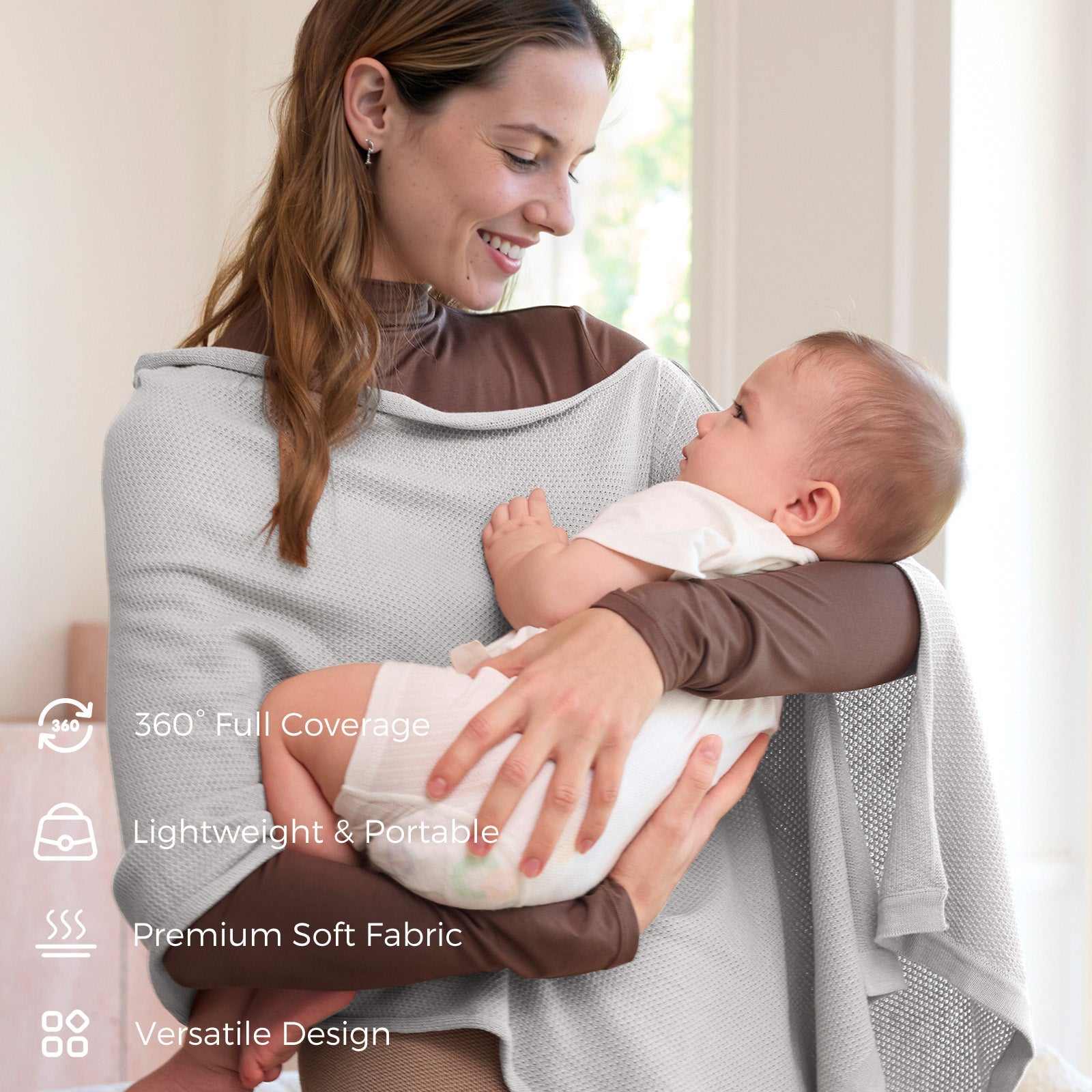 Nursing Cover - Soft, Breathable, Multi-Use Privacy Poncho