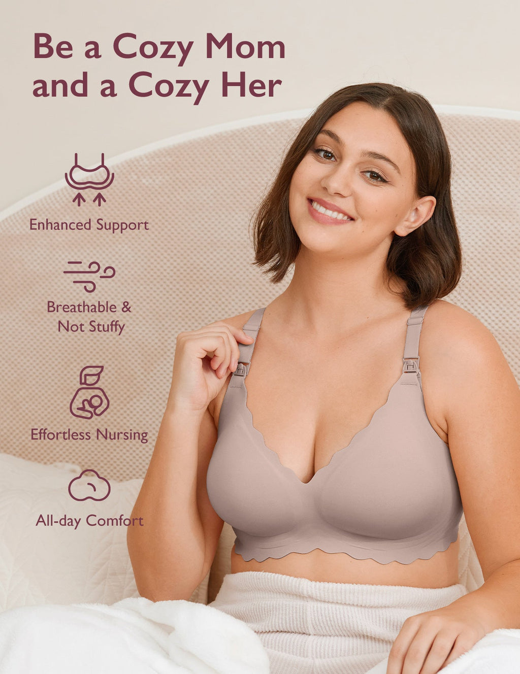 Jelly Strip Seamless Nursing Bra YN46 - Designed for M9 Pump