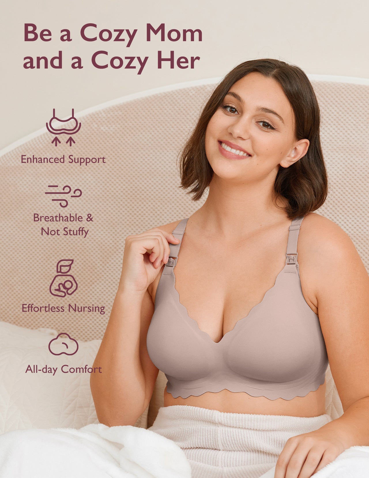 Jelly Strip Seamless Nursing Bra YN46 - Designed for M9 Pump