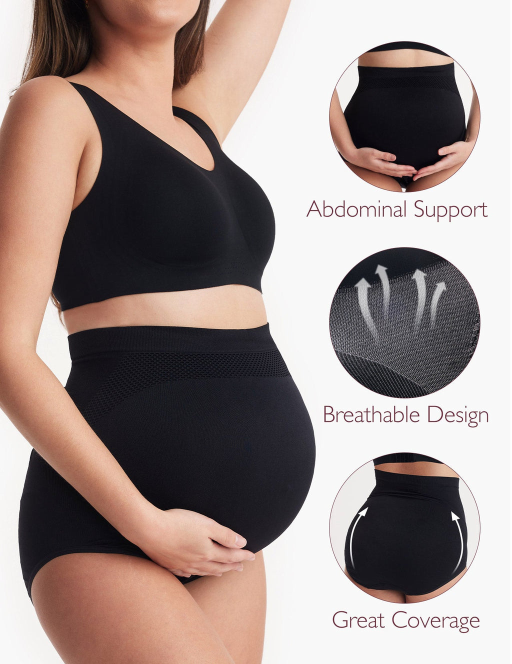 High Waist Pregnancy Seamless Soft Belly Support Panties