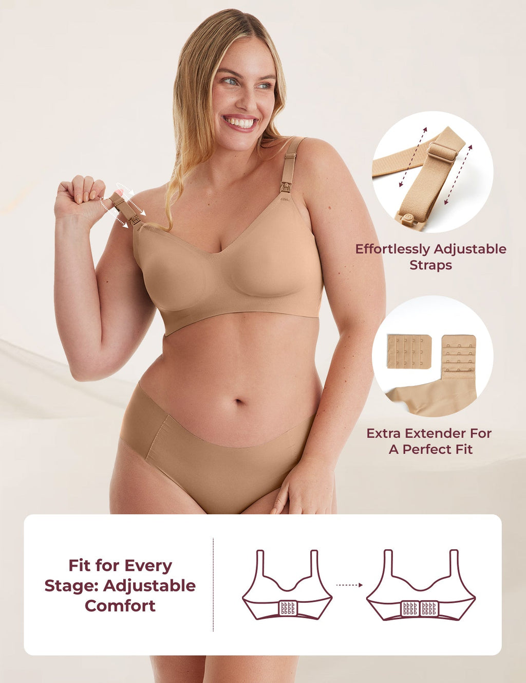 Ultra Soft Seamless Nursing Bra YN21 - Designed for M5 Pump
