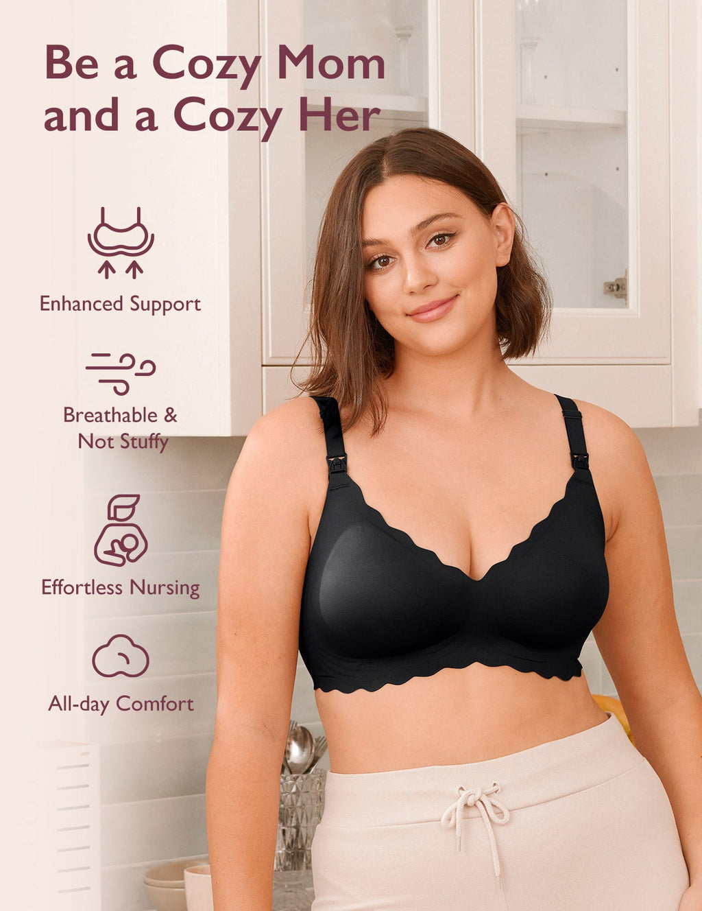 Jelly Strip Seamless Nursing Bra YN46 - Designed for M9 Pump