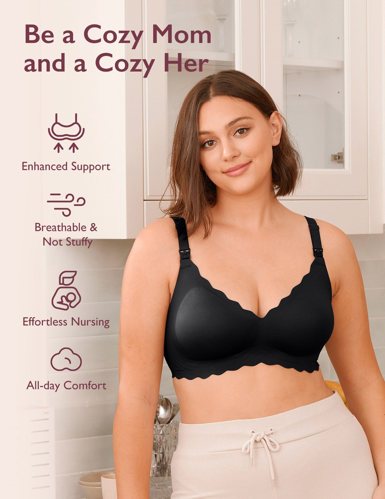 Jelly Strip Seamless Nursing Bra YN46 - Designed for M9 Pump