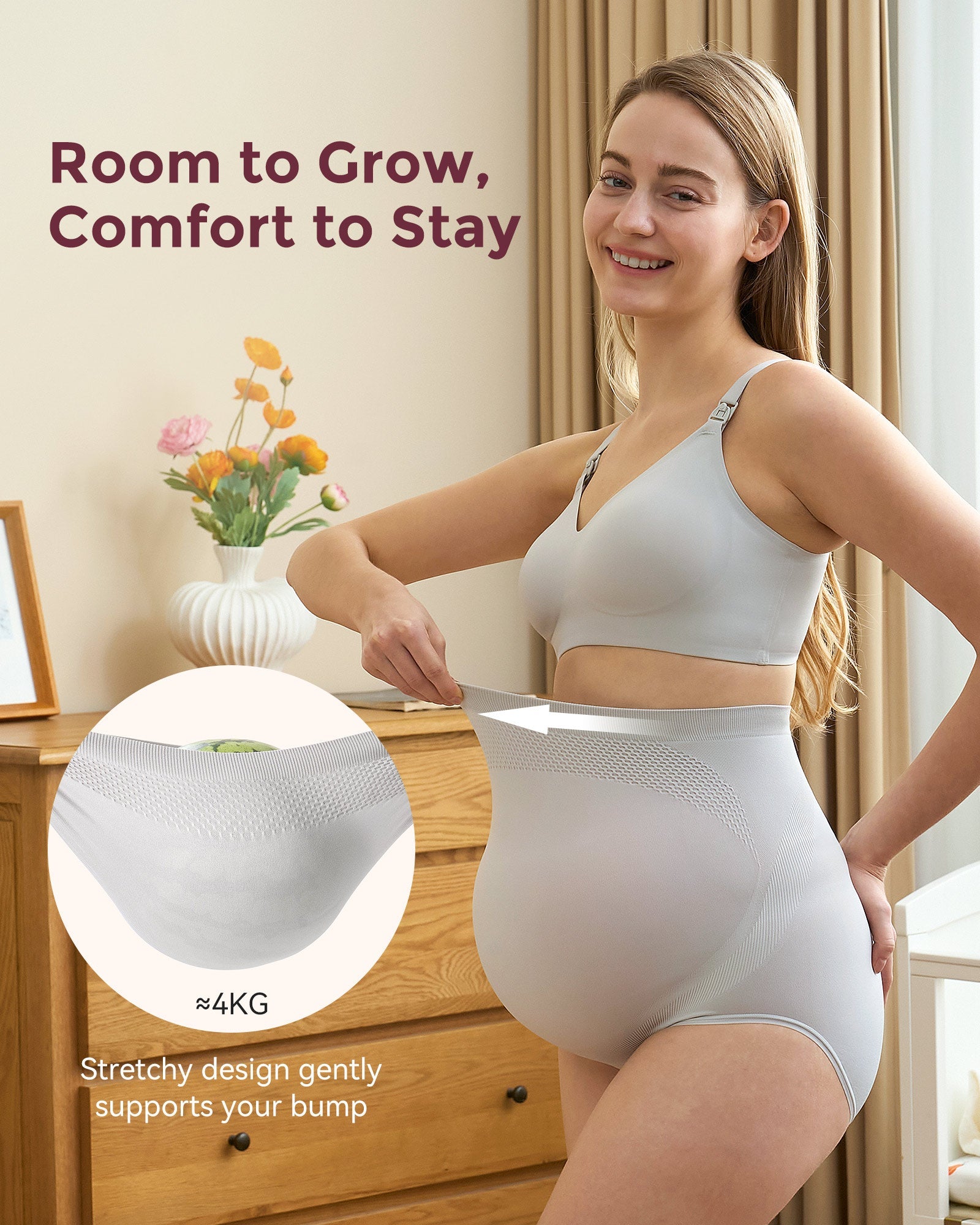 High Waist Pregnancy Seamless Soft Belly Support Panties