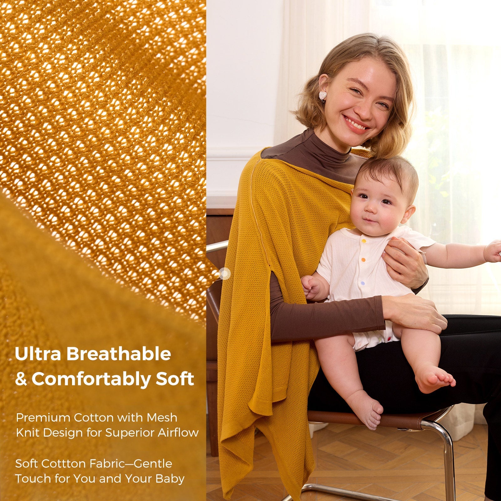 Nursing Cover - Soft, Breathable, Multi-Use Privacy Poncho