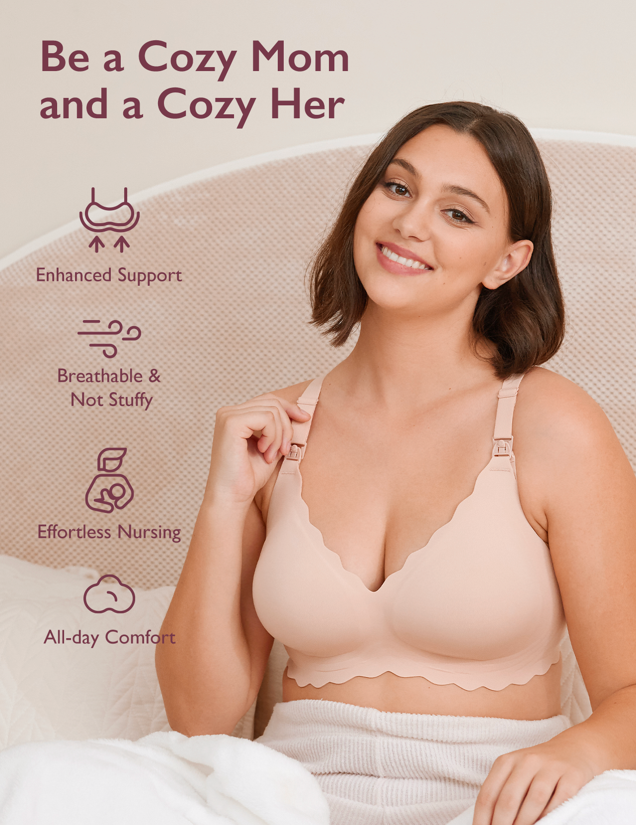 Jelly Strip Seamless Nursing Bra YN46 - Designed for M9 Pump