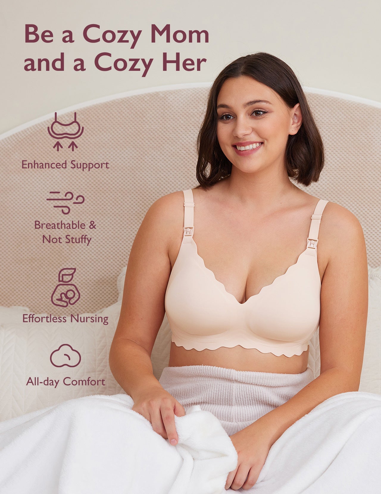 Jelly Strip Seamless Nursing Bra YN46 - Designed for M9 Pump