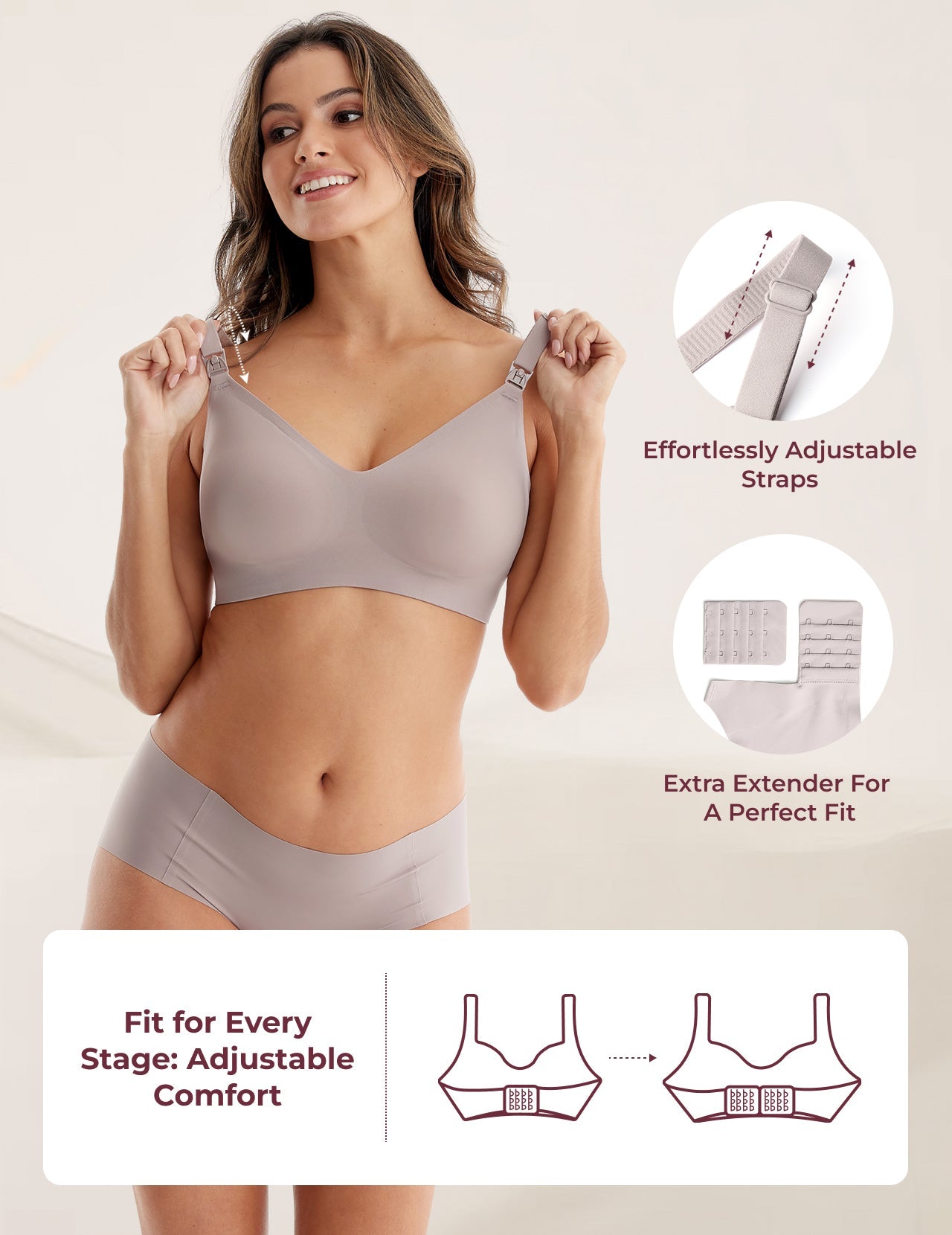 Ultra Soft Seamless Nursing Bra YN21 - Designed for M5 Pump