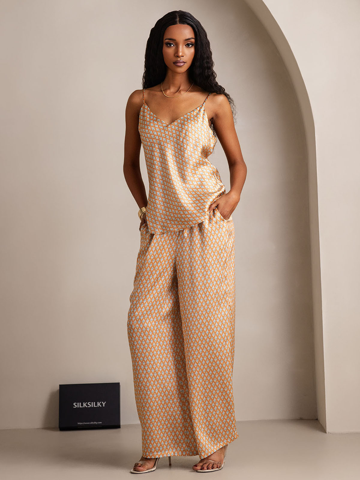 Silk Cami & Wide Leg Pants Pajama Set