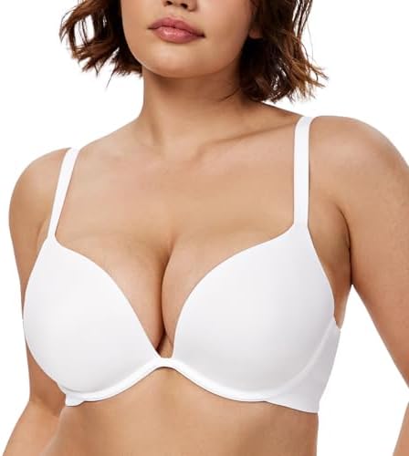 Push Up Bra Deep V Plunge Underwire T-Shirt Bra Multiway 2 Cups Up