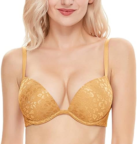Push Up Bra Deep V Plunge Underwire T-Shirt Bra Multiway 2 Cups Up