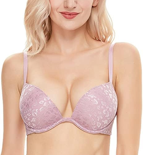 Push Up Bra Deep V Plunge Underwire T-Shirt Bra Multiway 2 Cups Up