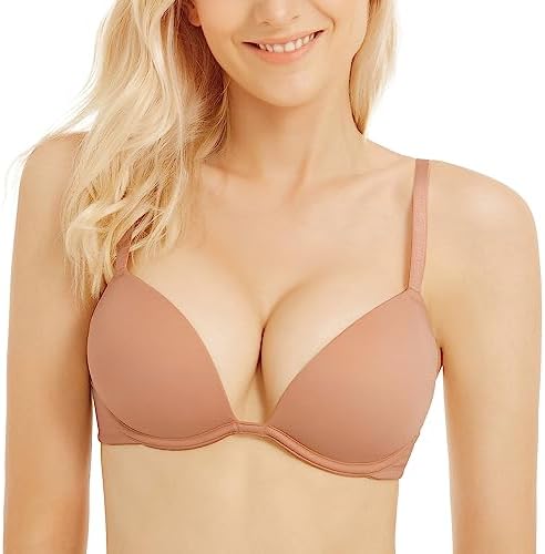 Push Up Bra Deep V Plunge Underwire T-Shirt Bra Multiway 2 Cups Up