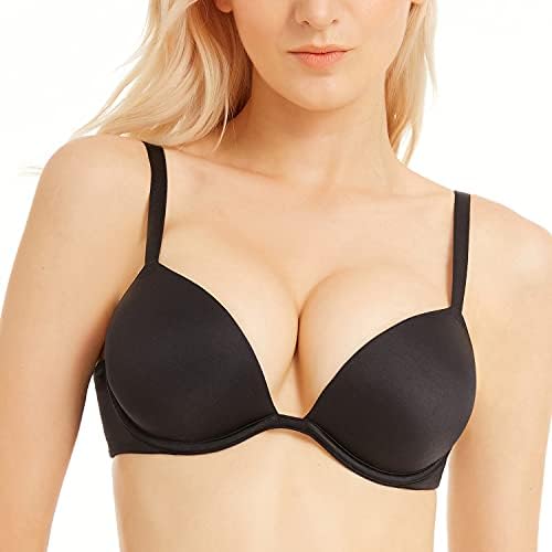 Push Up Bra Deep V Plunge Underwire T-Shirt Bra Multiway 2 Cups Up