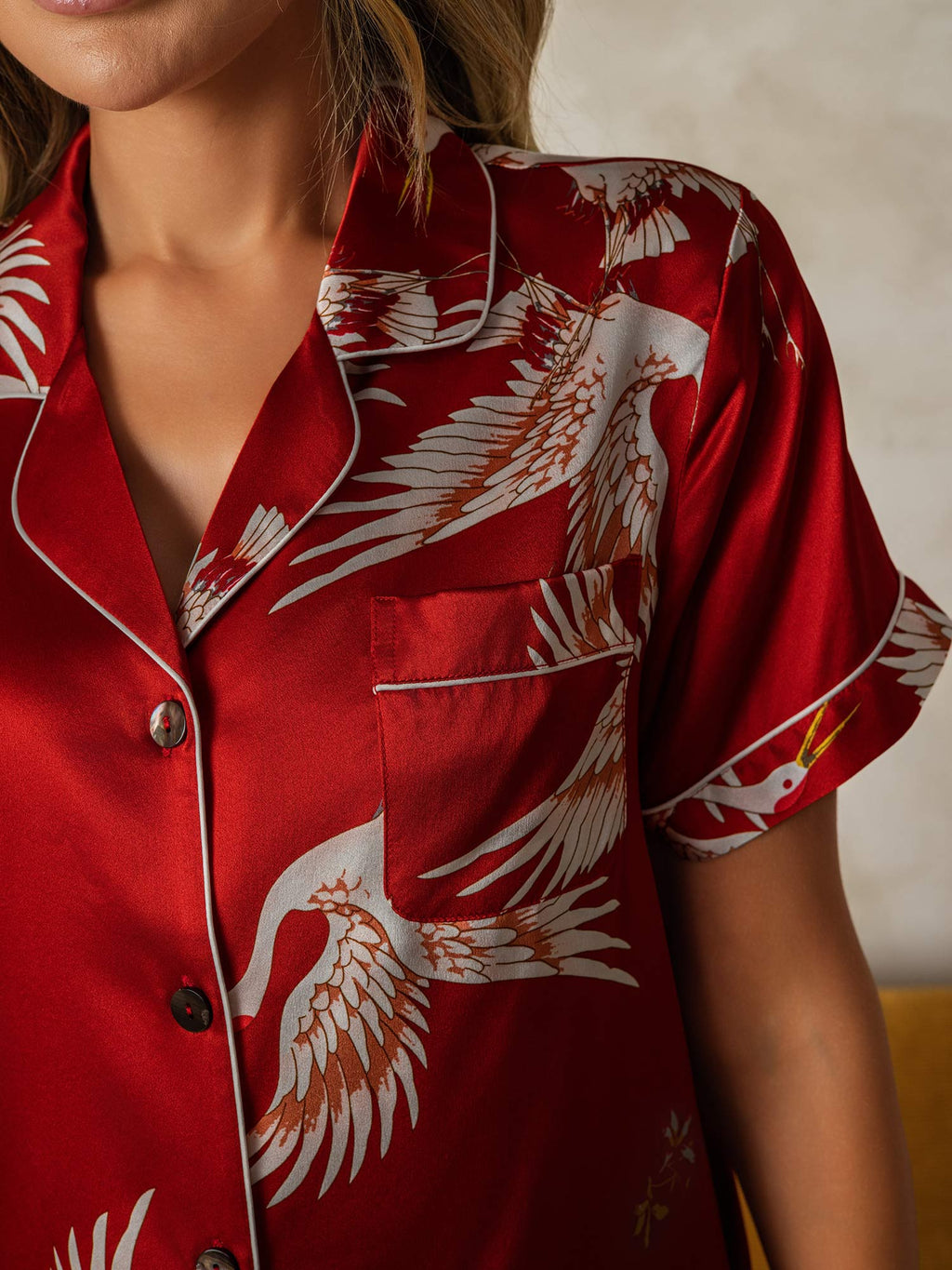 19Momme Pure Silk Animal Print Shorts Pajama Set