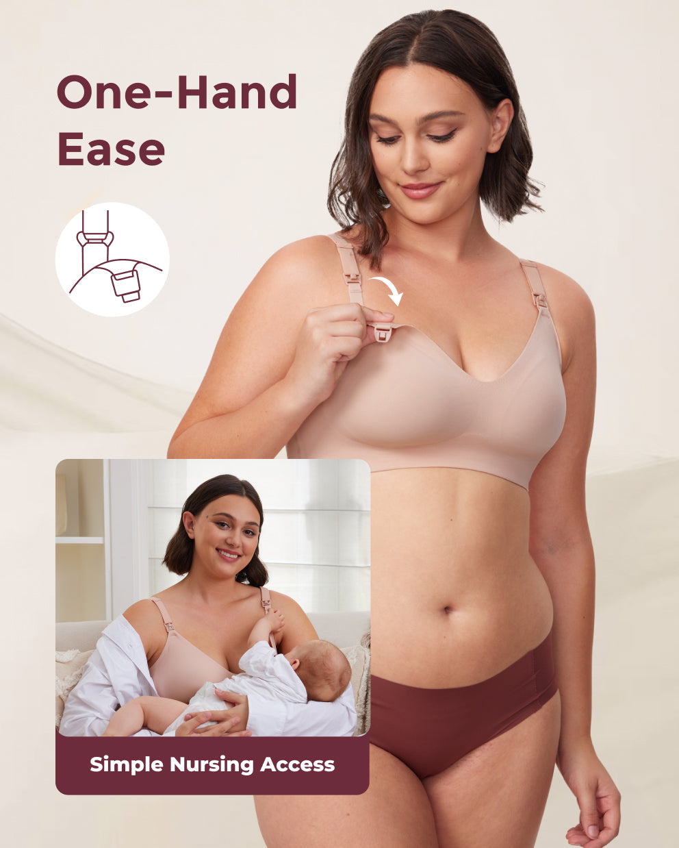 Ultra Soft Seamless Nursing Bra YN21 - Designed for M5 Pump