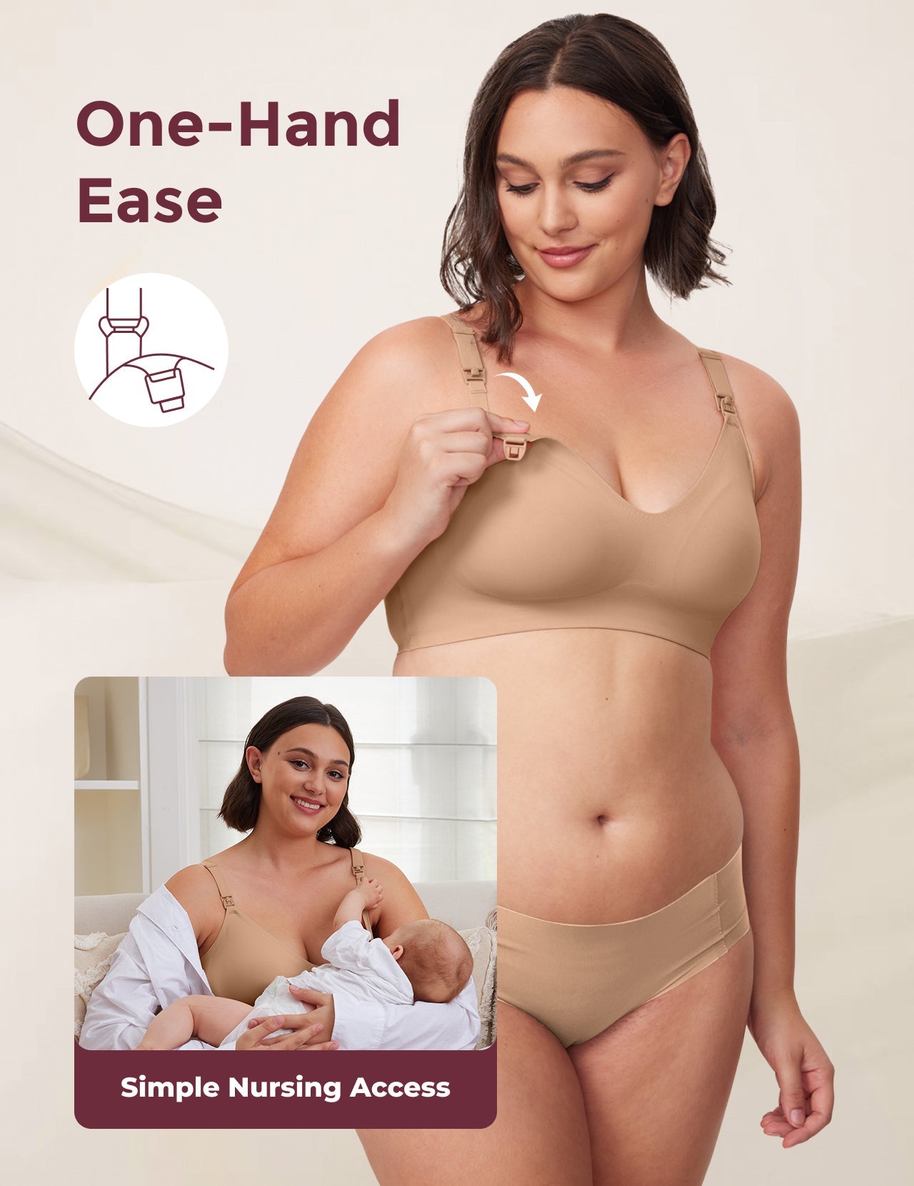 Ultra Soft Seamless Nursing Bra YN21 - Designed for M5 Pump