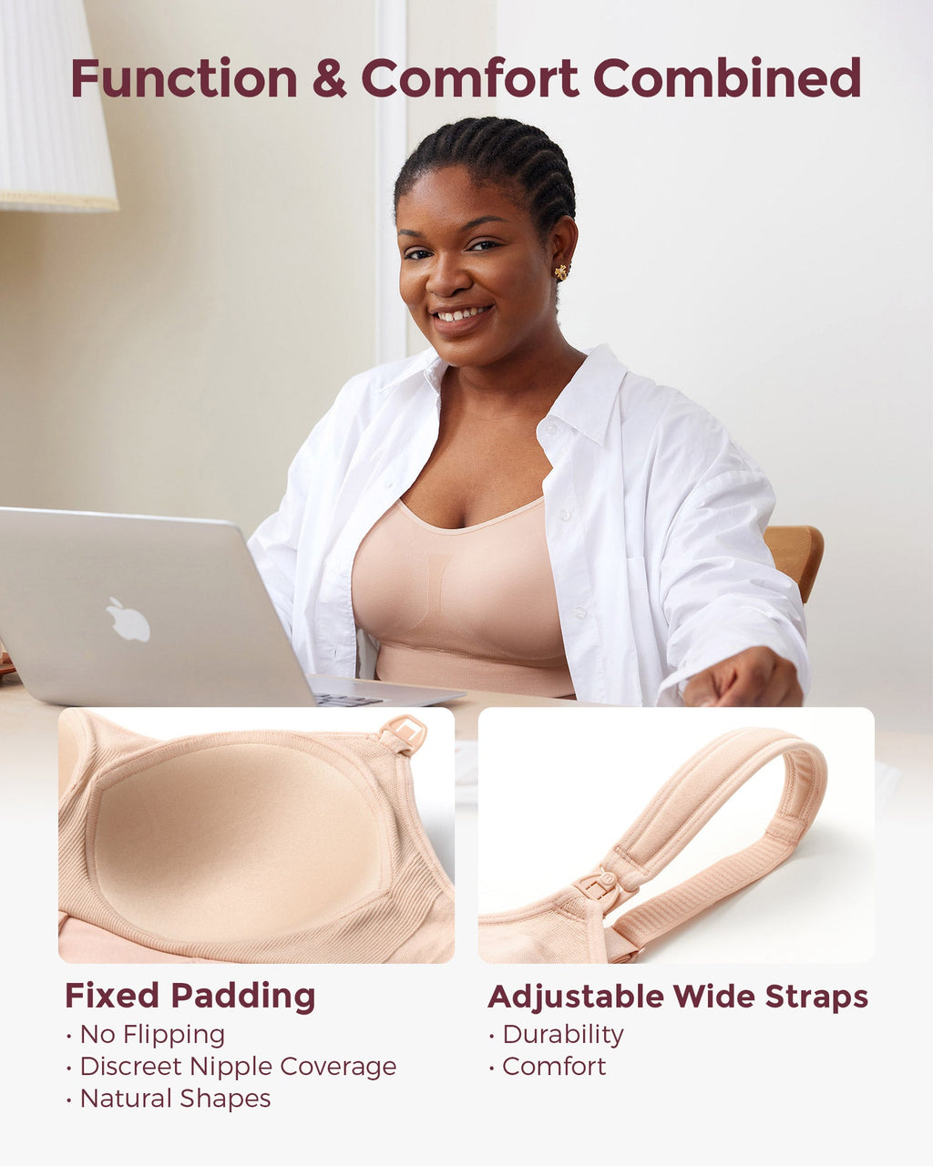 Momcozy Hands-Free Pumping Bra All-in-One with Fixed Padding