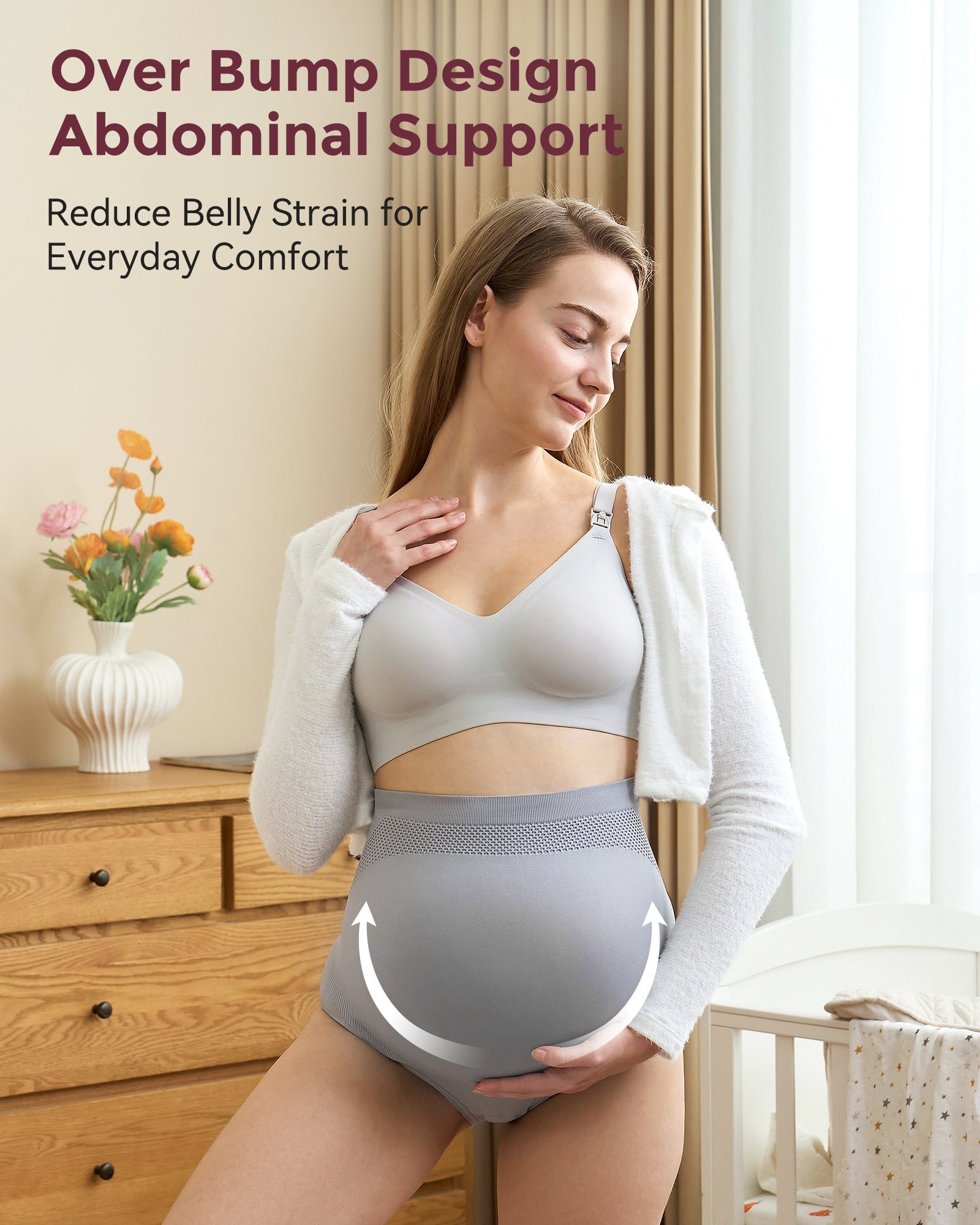 High Waist Pregnancy Seamless Soft Belly Support Panties