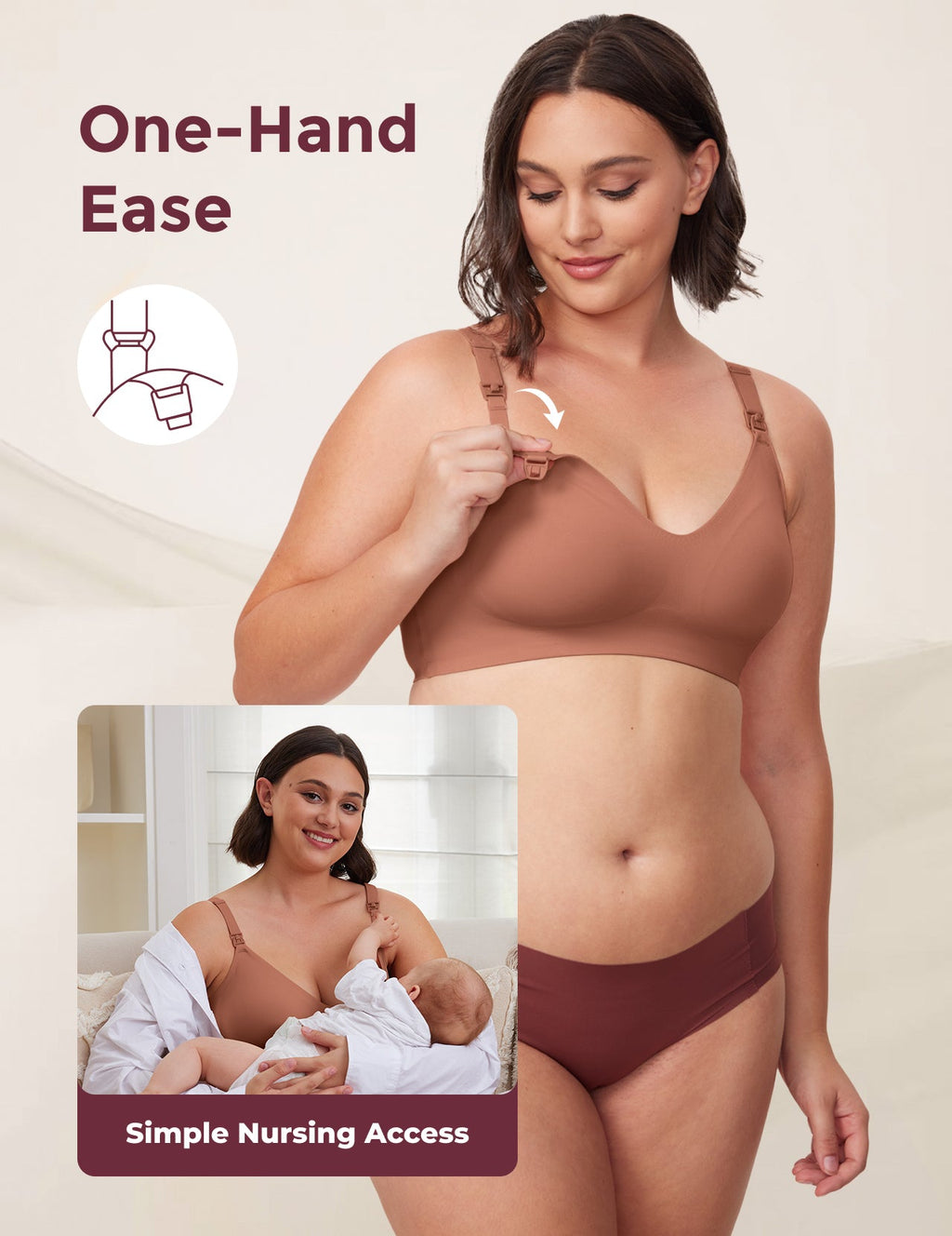 Ultra Soft Seamless Nursing Bra YN21 - Designed for M5 Pump