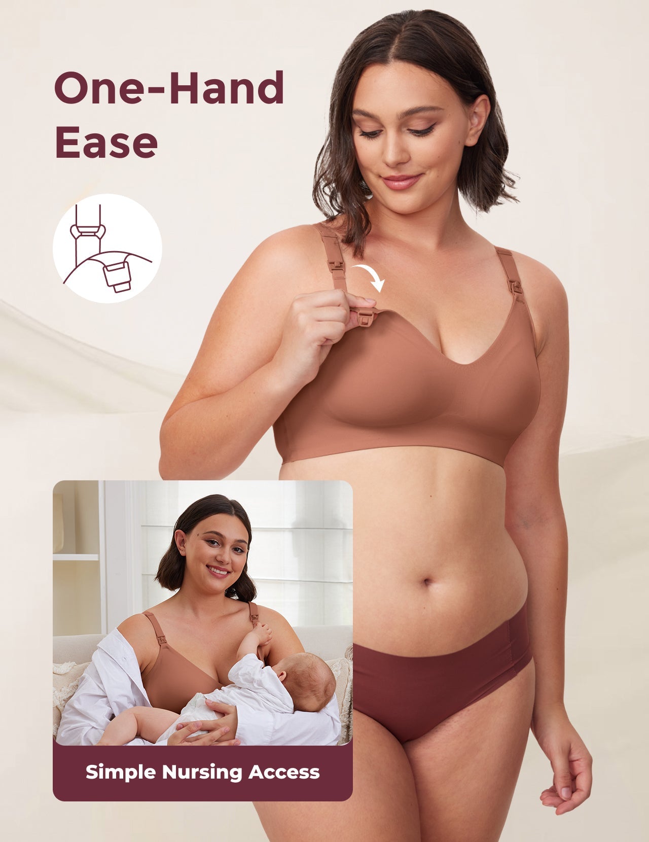 Ultra Soft Seamless Nursing Bra YN21 - Designed for M5 Pump
