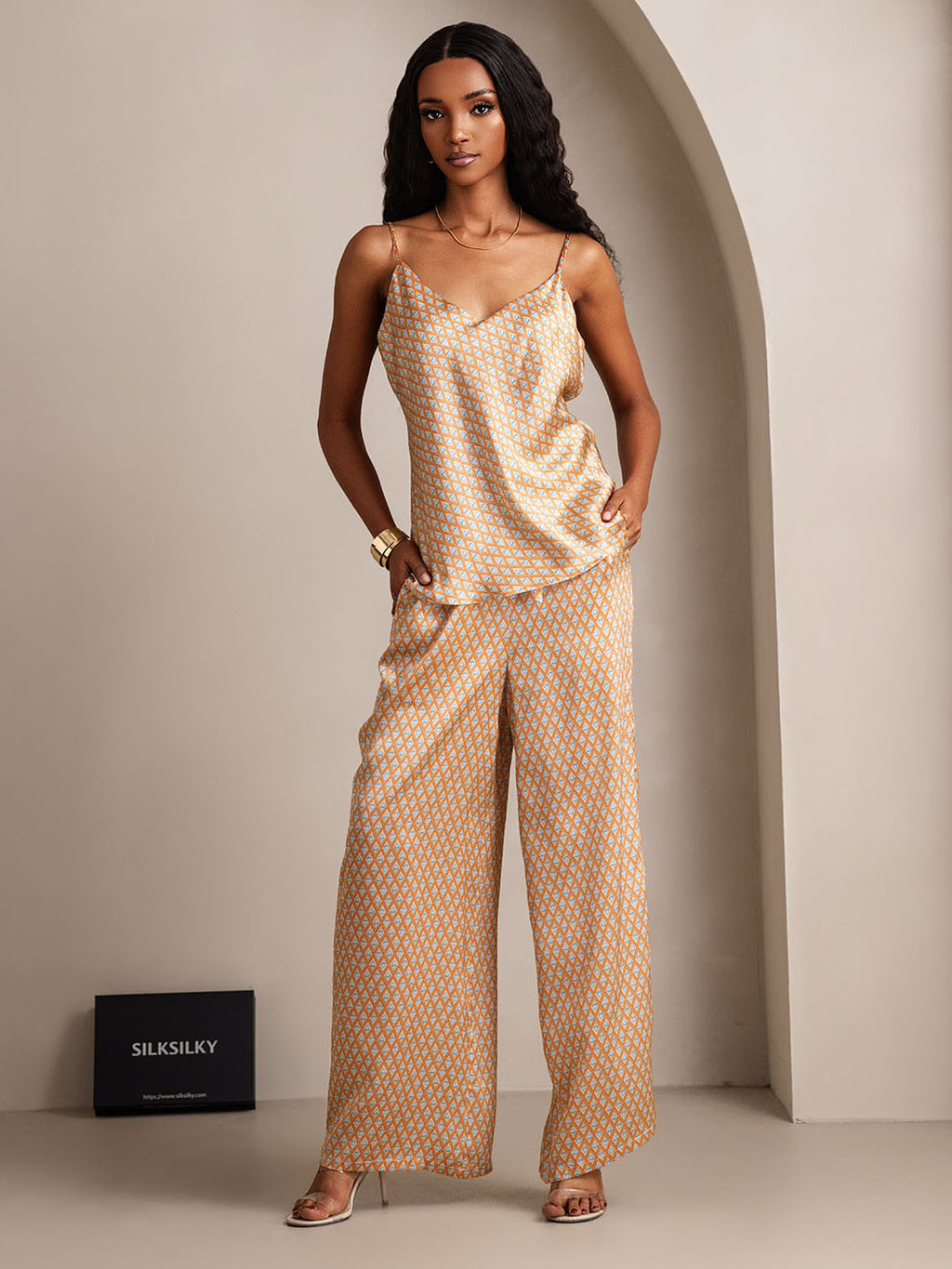 Silk Cami & Wide Leg Pants Pajama Set