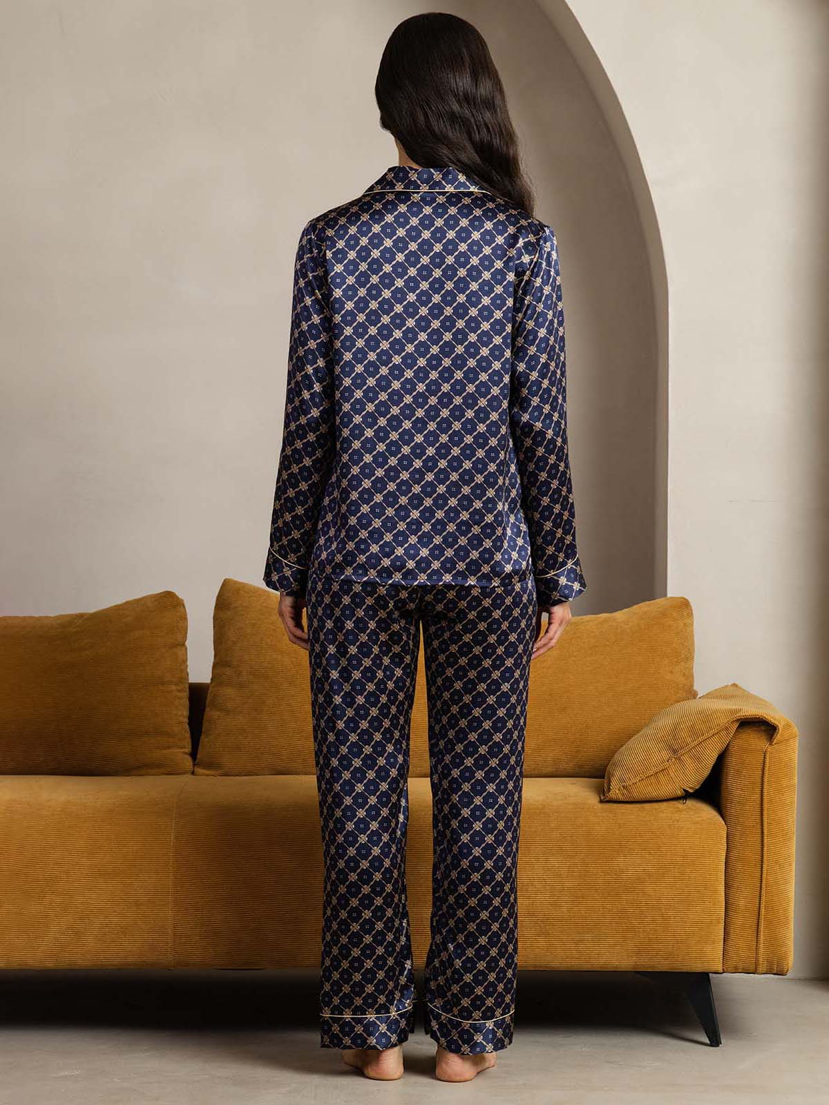 Women's Natural Silk Long Sleeve Pajama Set