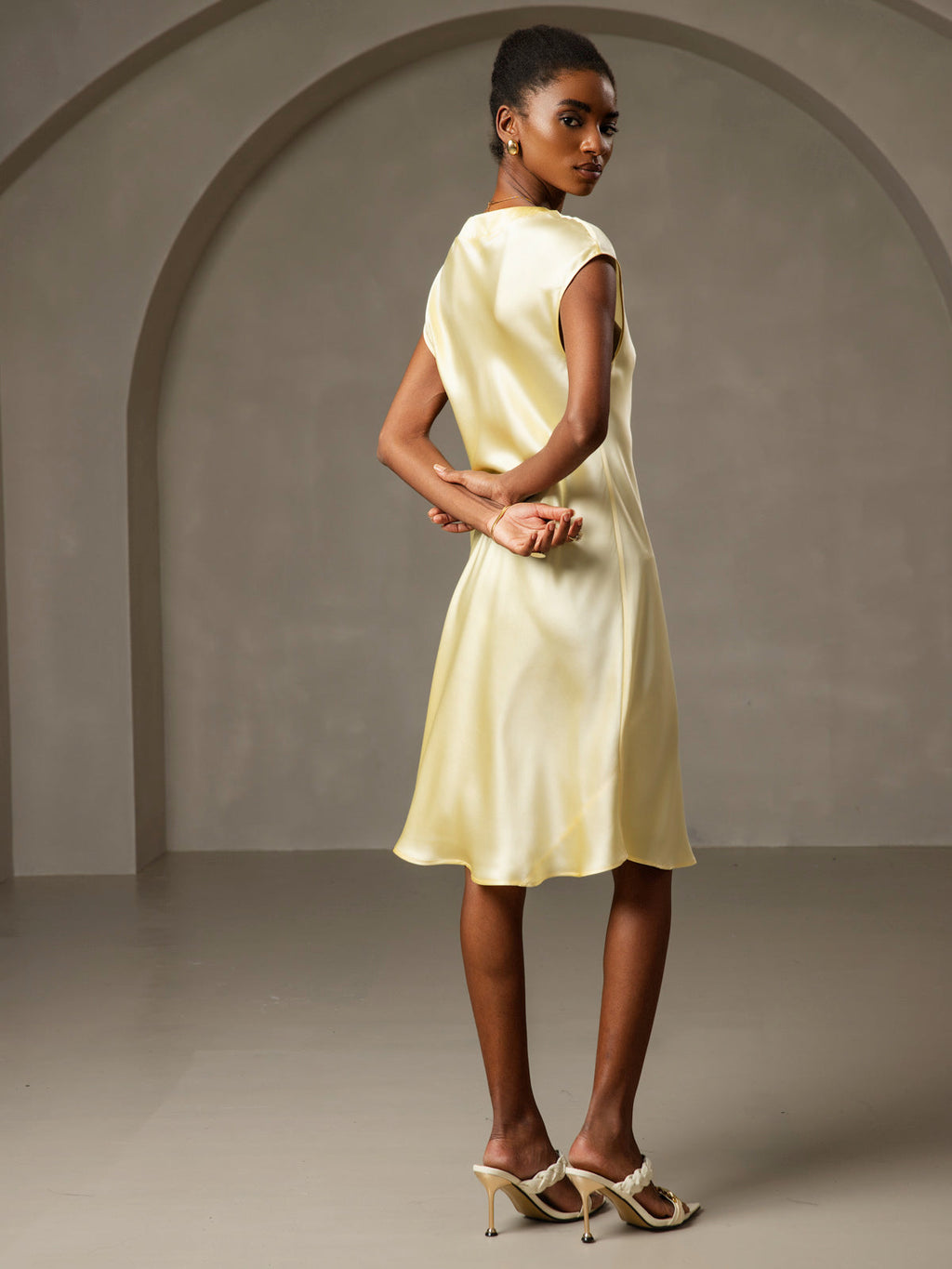 Pure Silk Cap Sleeve V-neck Nightgown