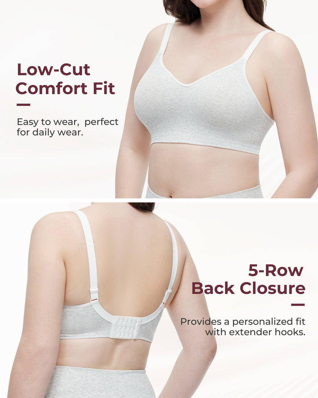 U.S. Cotton Seamless Wireless Everyday Bras