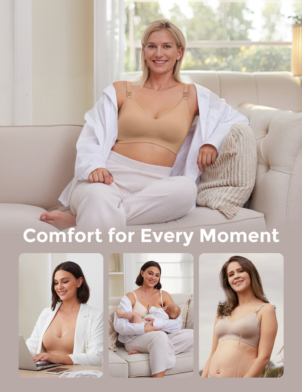Ultra Soft Seamless Nursing Bra YN21 - Designed for M5 Pump