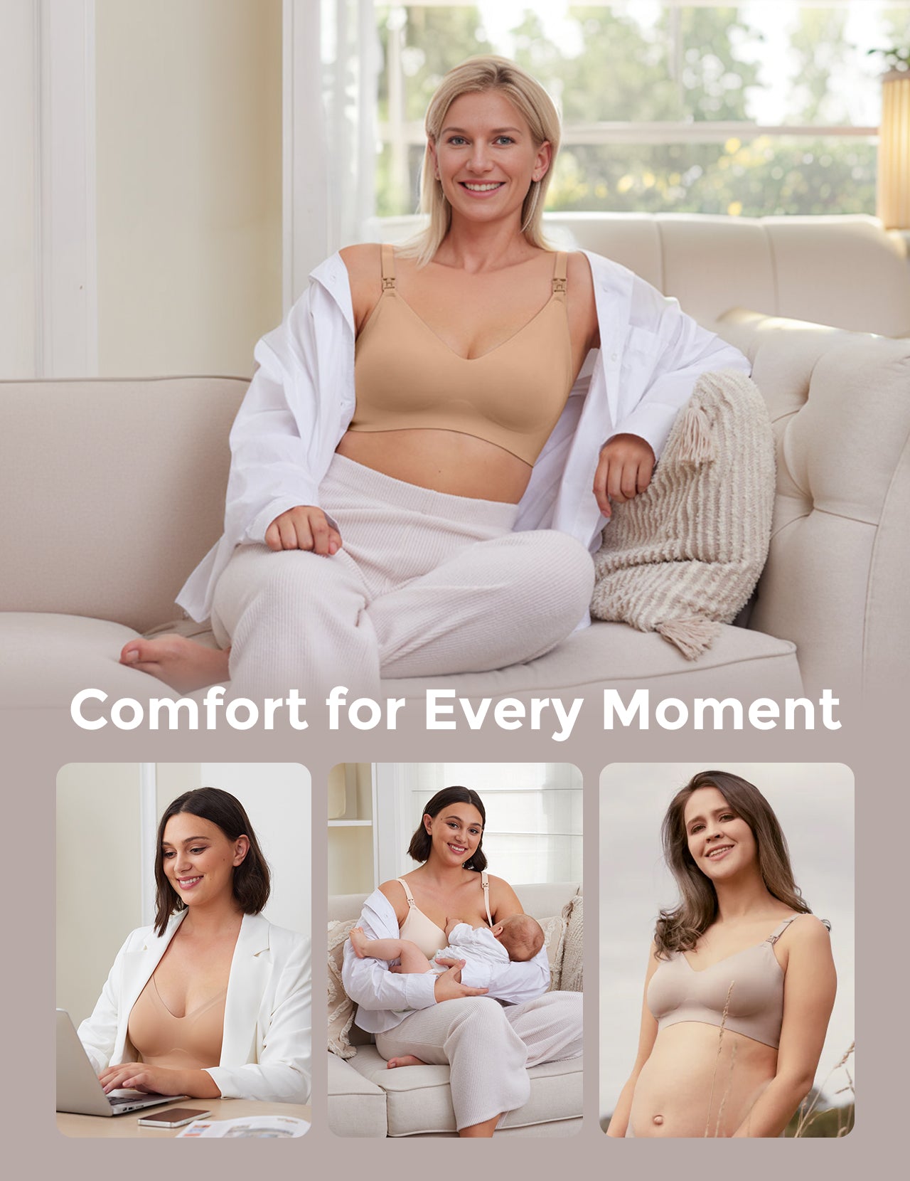 Ultra Soft Seamless Nursing Bra YN21 - Designed for M5 Pump