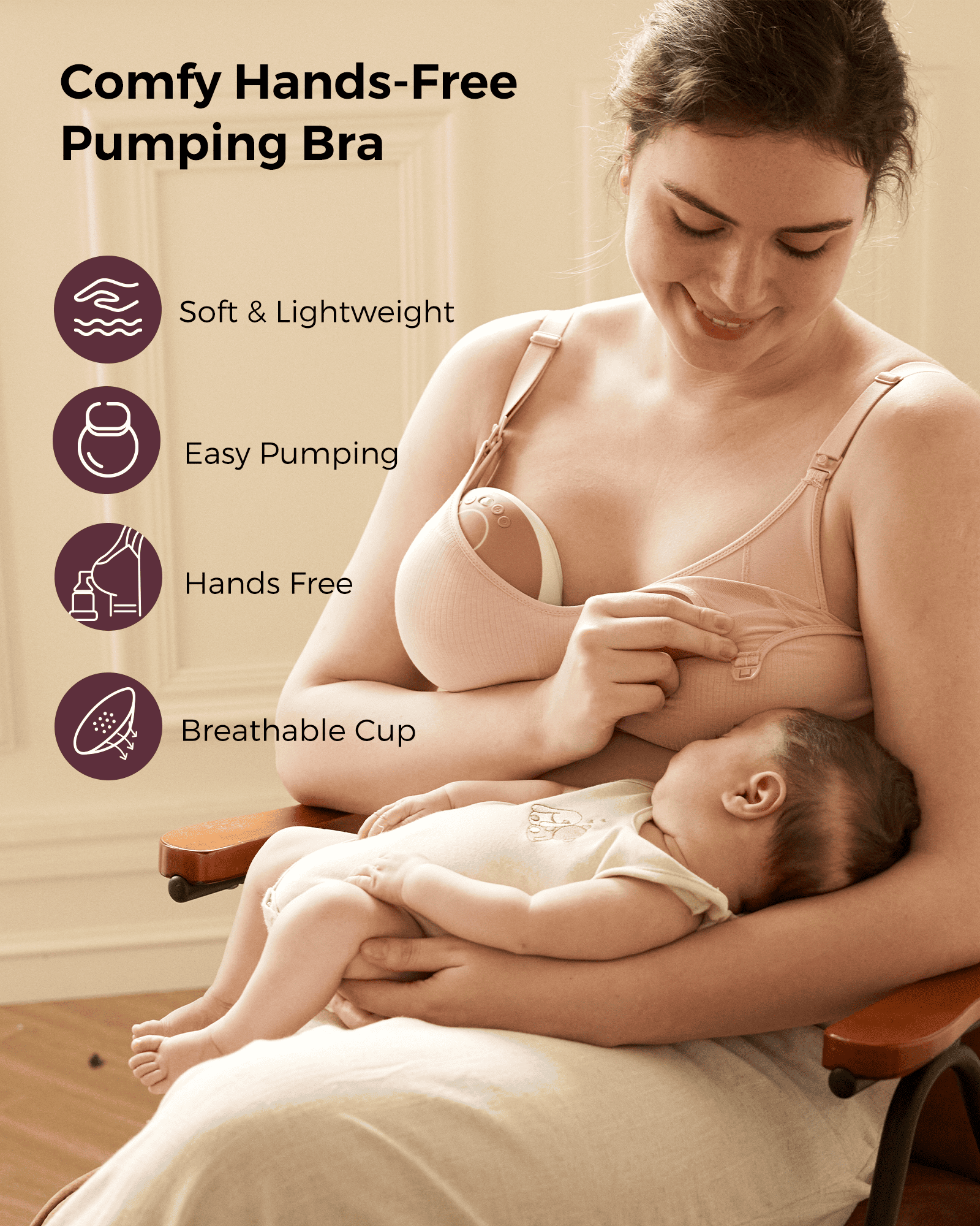 Tencel™ Fabric Seamless Breast Pump Bra