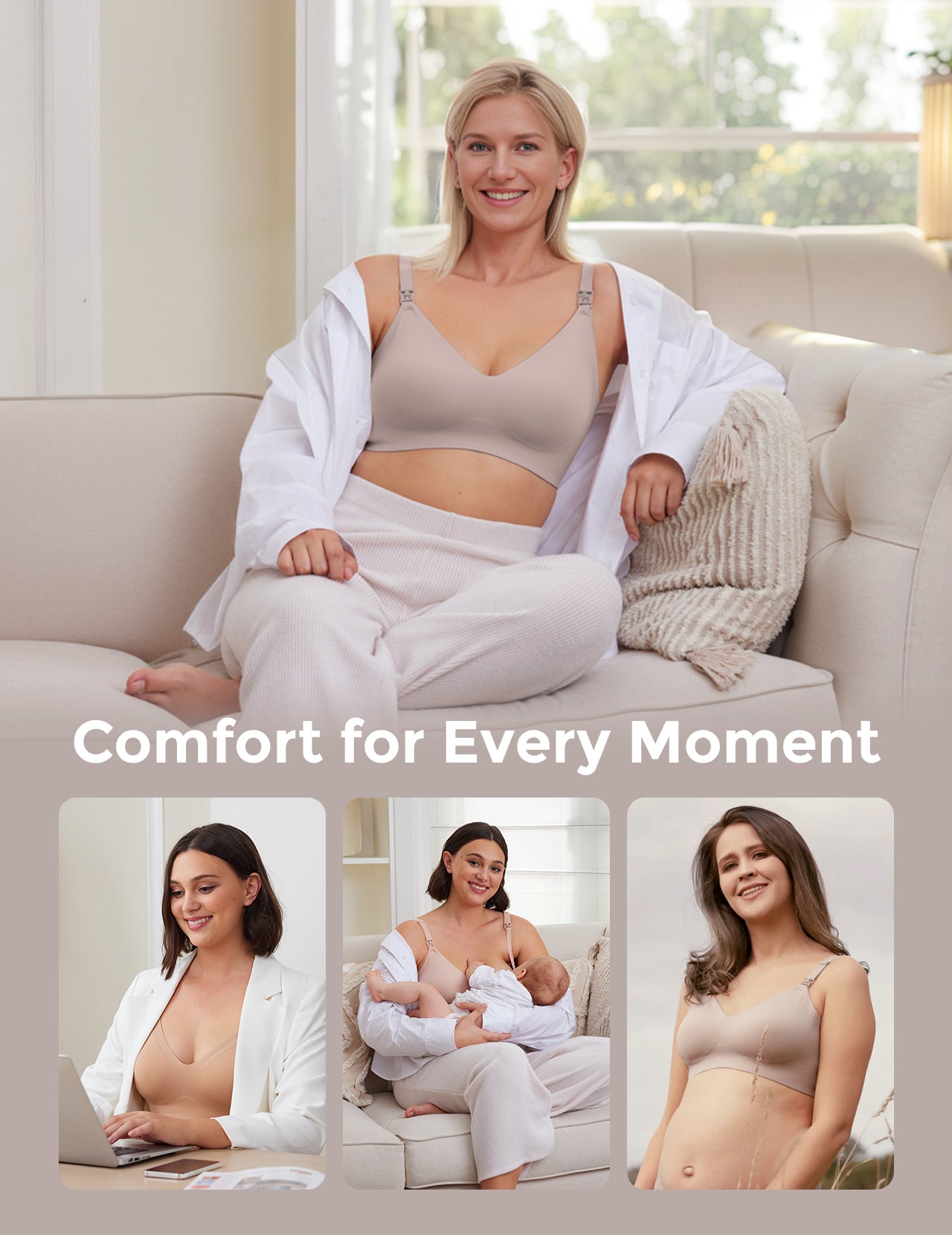 Ultra Soft Seamless Nursing Bra YN21 - Designed for M5 Pump