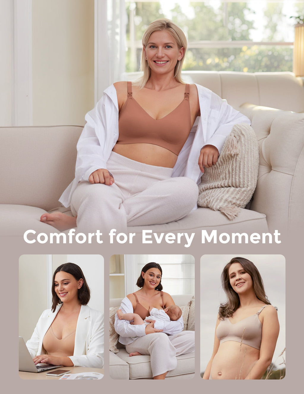 Ultra Soft Seamless Nursing Bra YN21 - Designed for M5 Pump