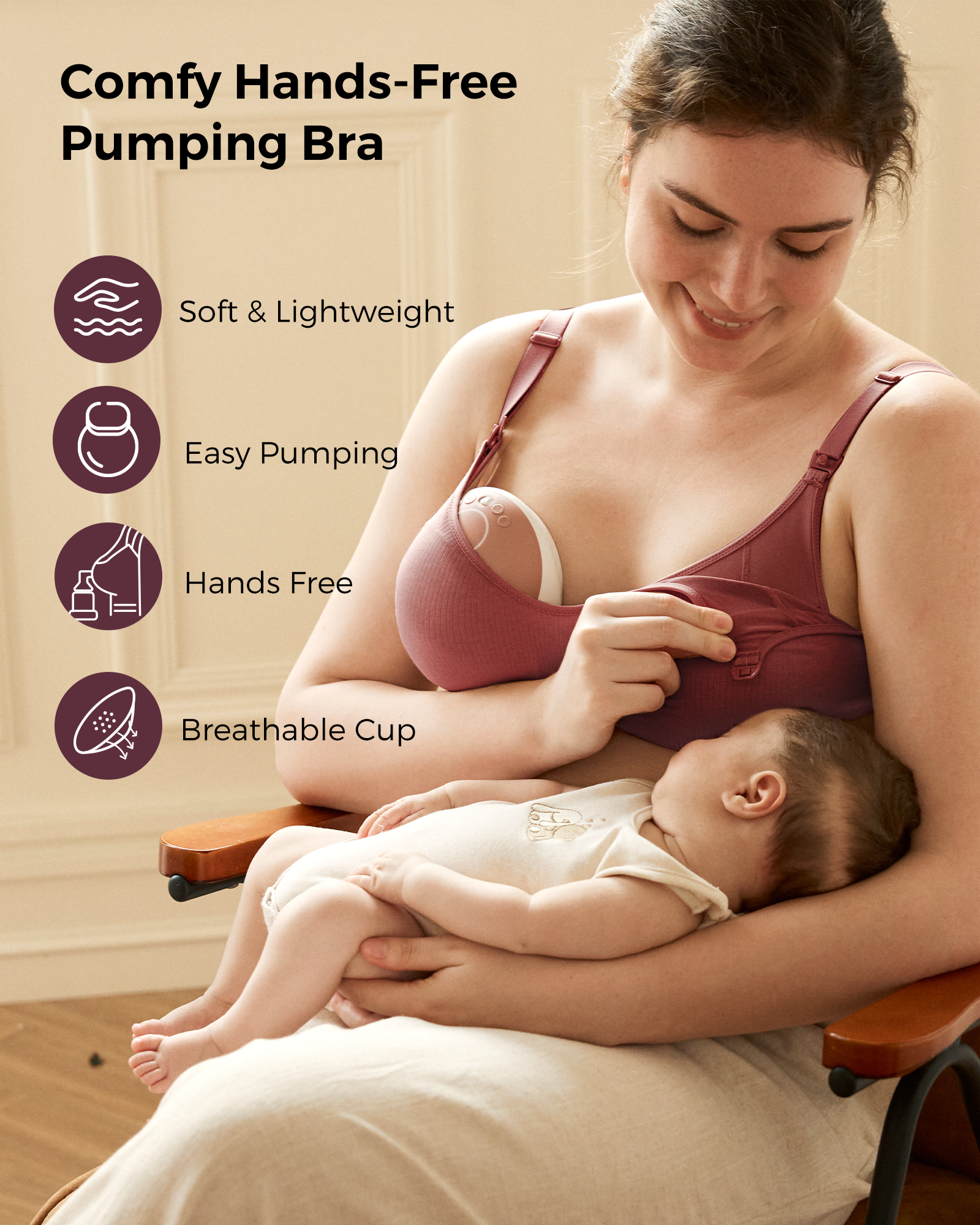 Tencel™ Fabric Seamless Breast Pump Bra