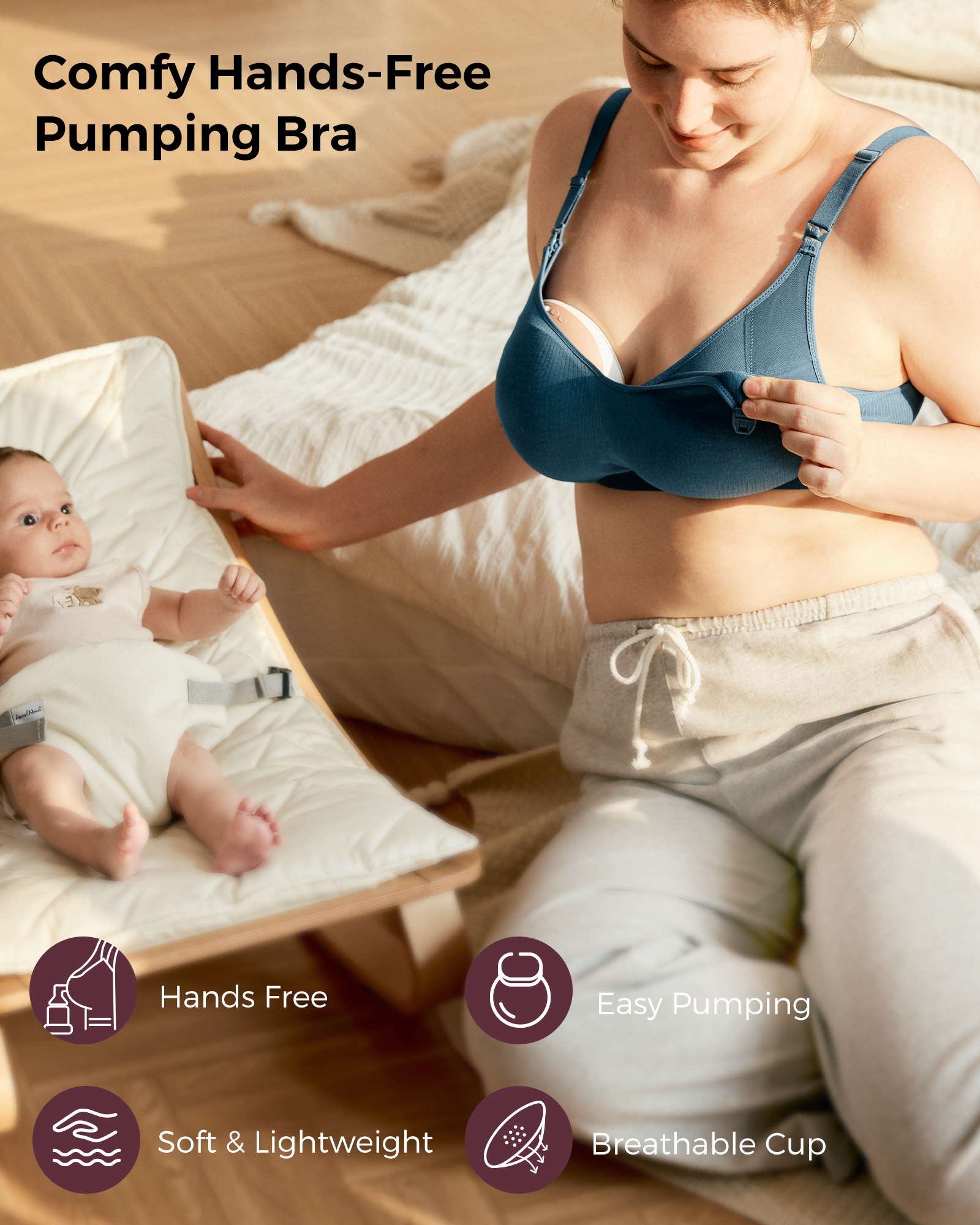 Tencel™ Fabric Seamless Breast Pump Bra