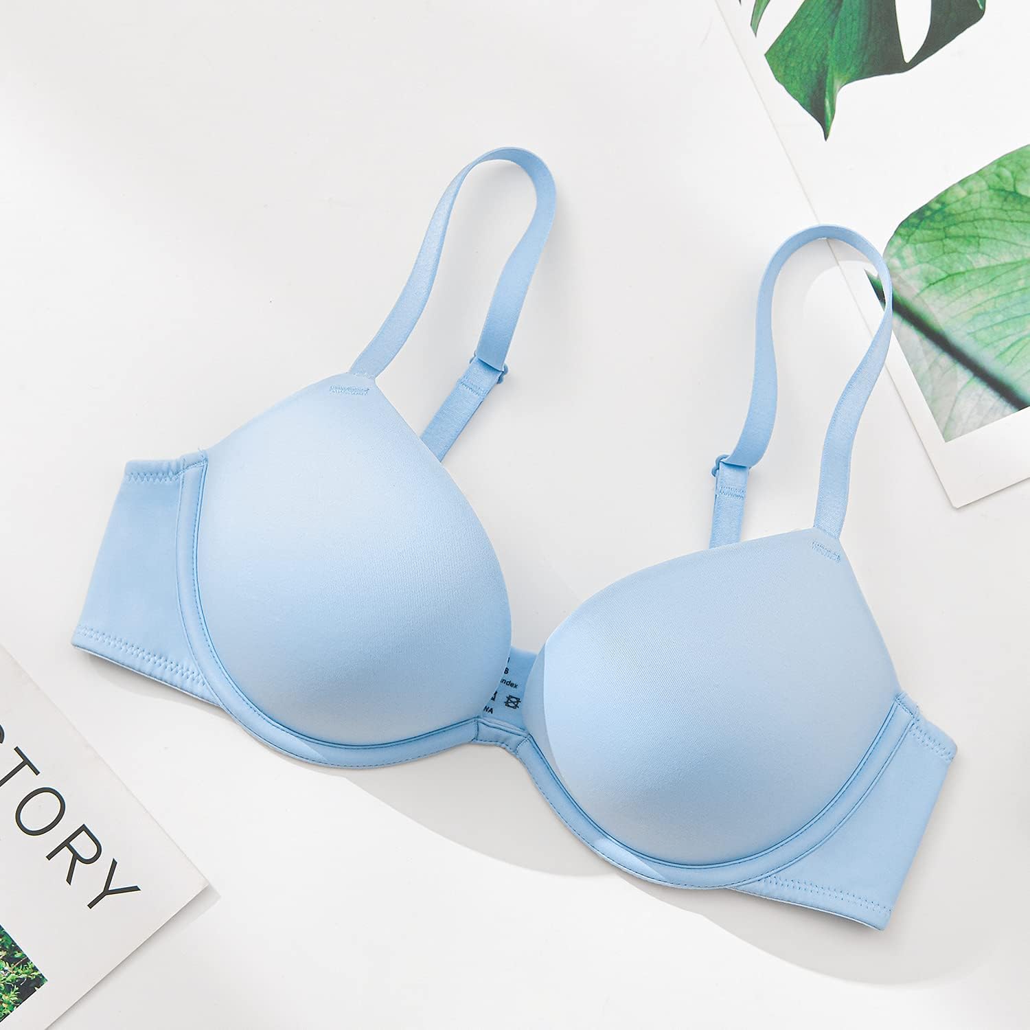 Push Up Bra Deep V Plunge Underwire T-Shirt Bra Multiway 2 Cups Up