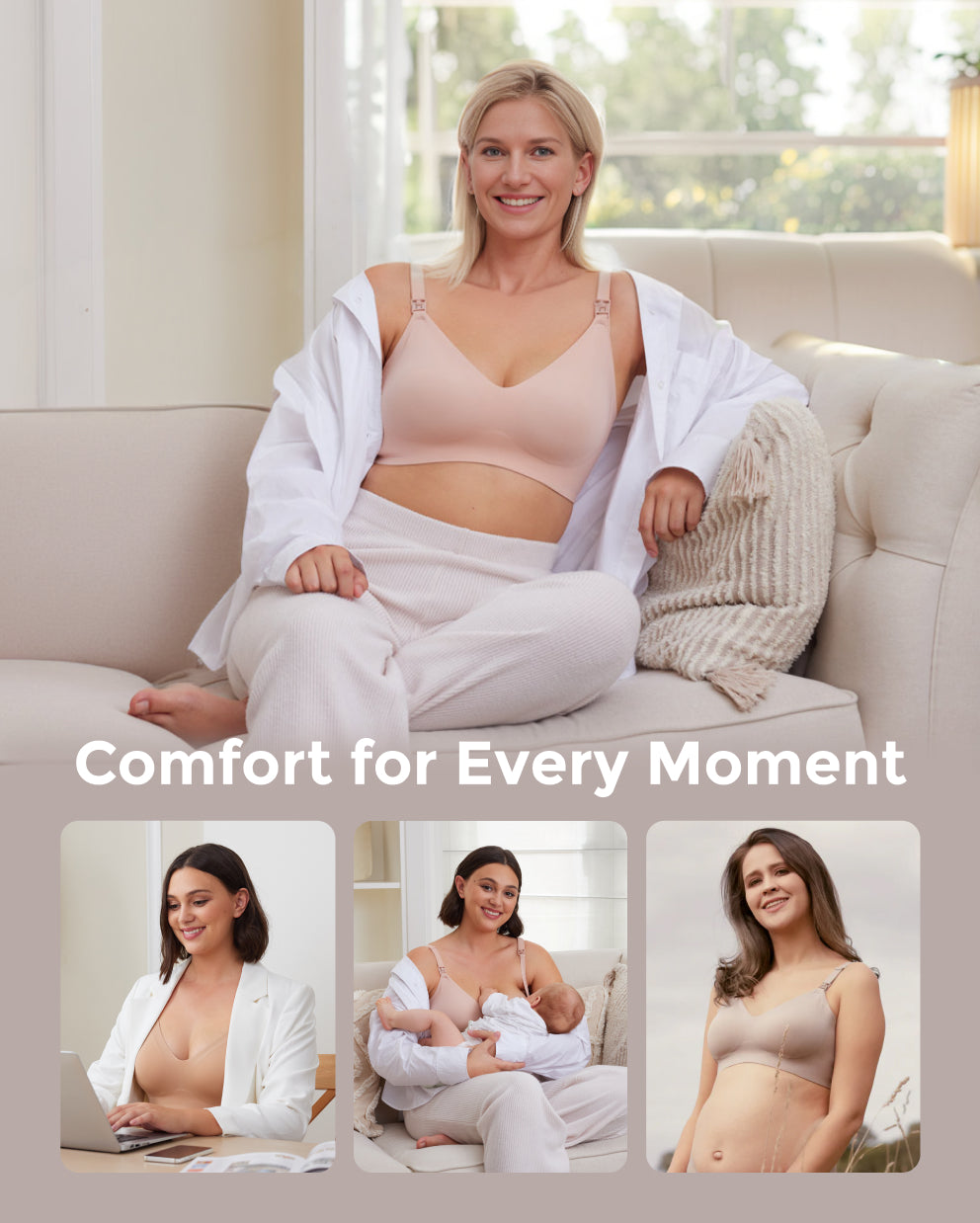 Ultra Soft Seamless Nursing Bra YN21 - Designed for M5 Pump