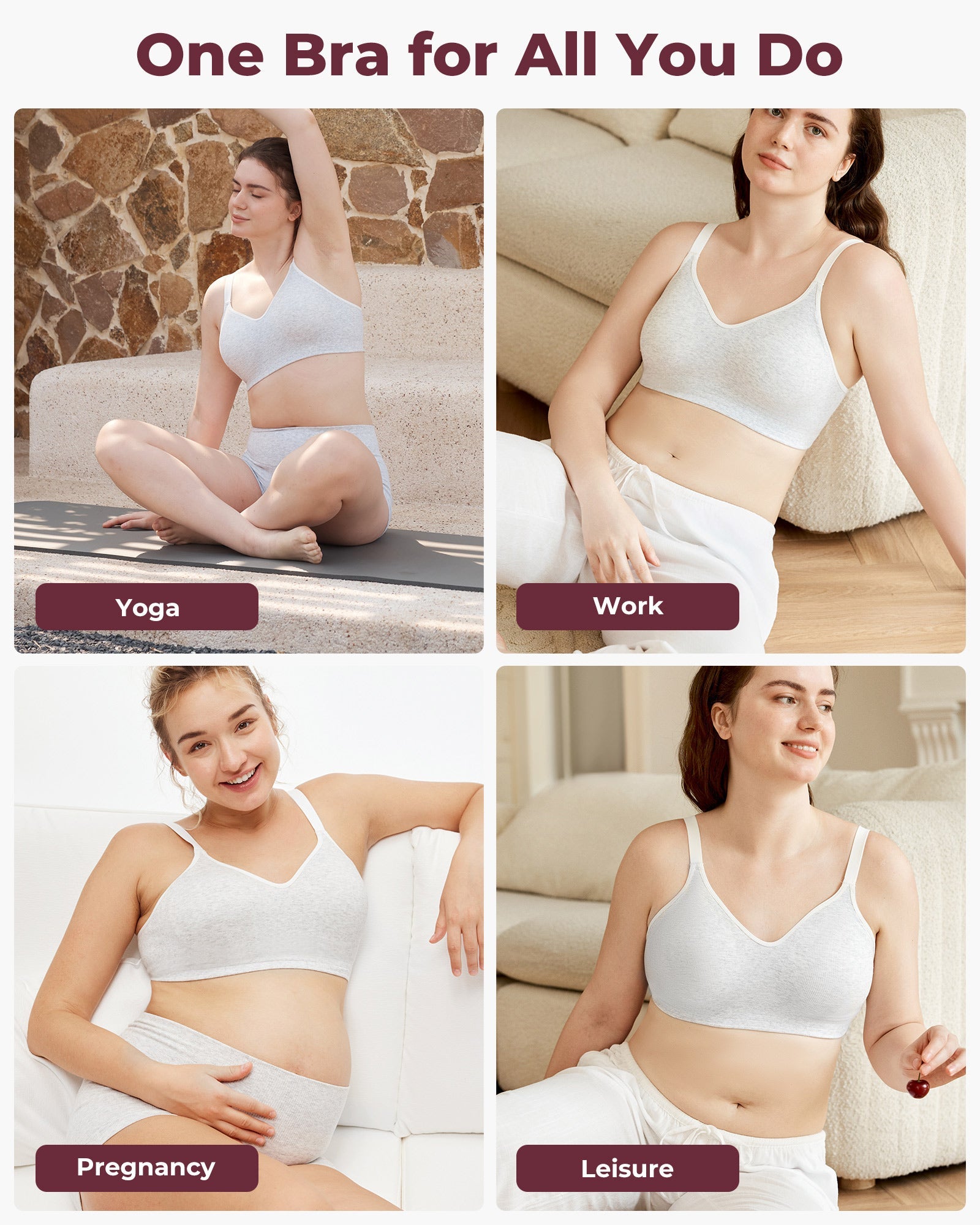 U.S. Cotton Seamless Wireless Everyday Bras